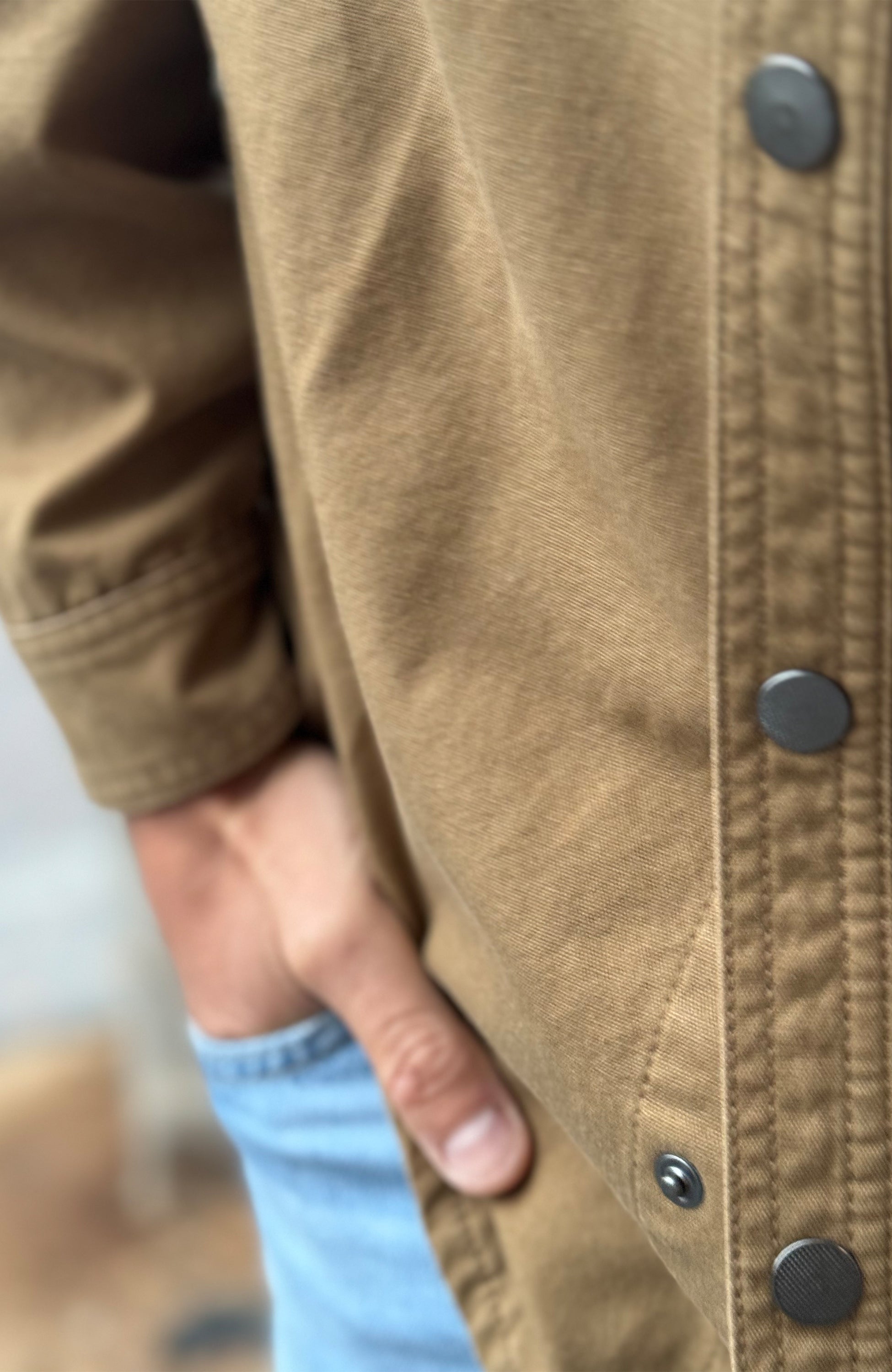 Camel Canvas Shirt Jacket