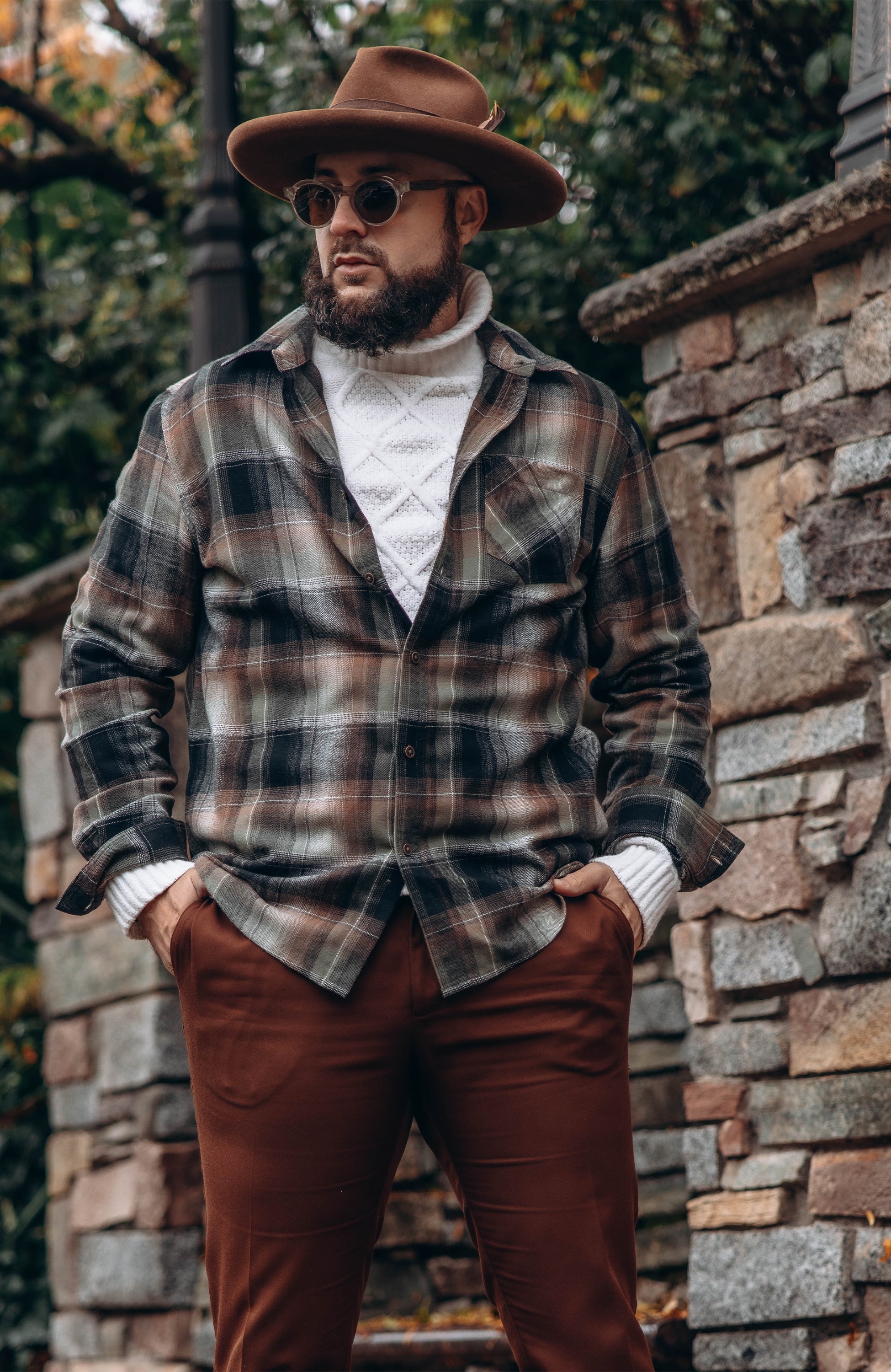 Dusty Olive Plaid Flannel Shirt