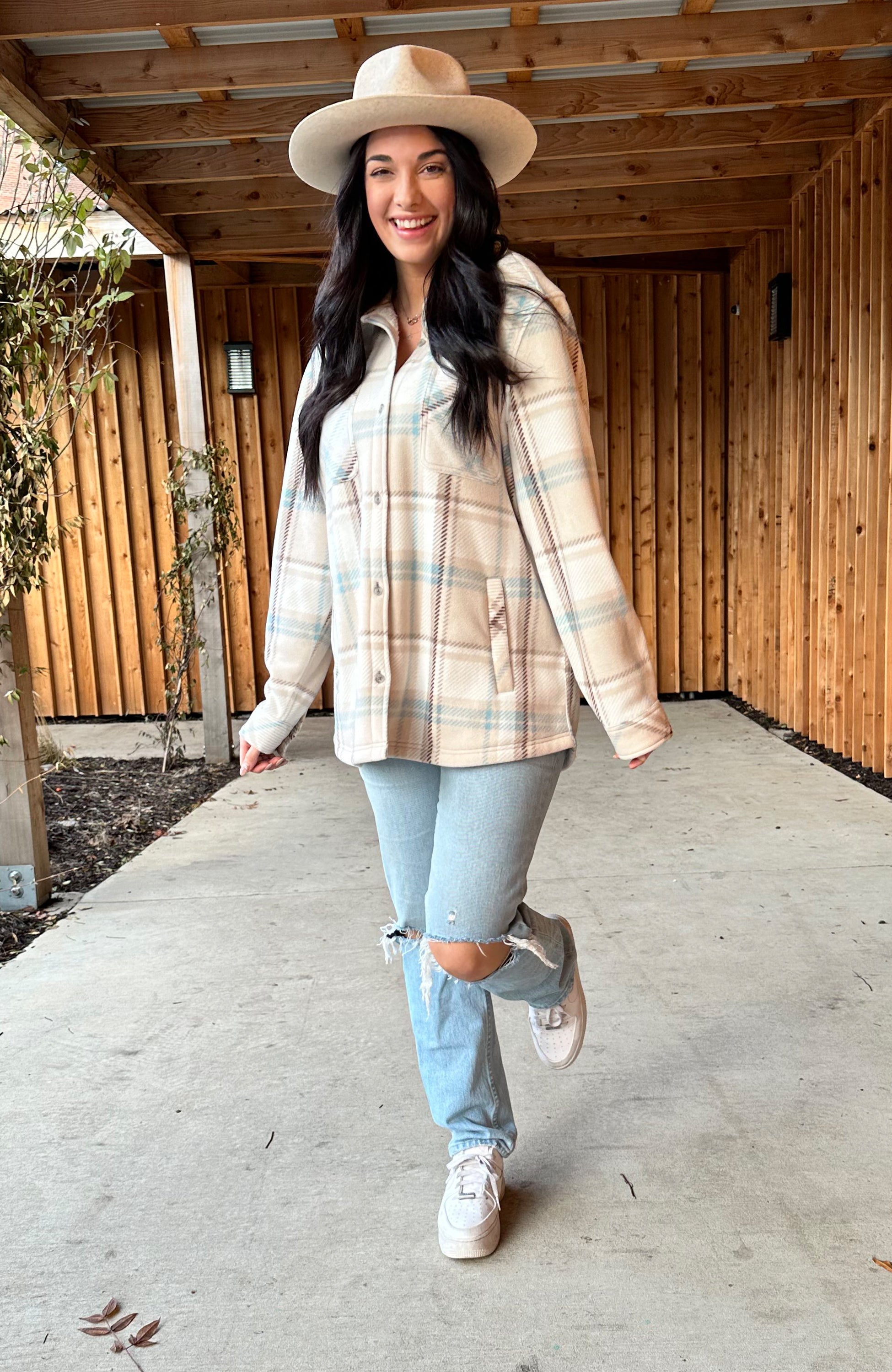 Blue Latte Polar Fleece Shirt Jacket