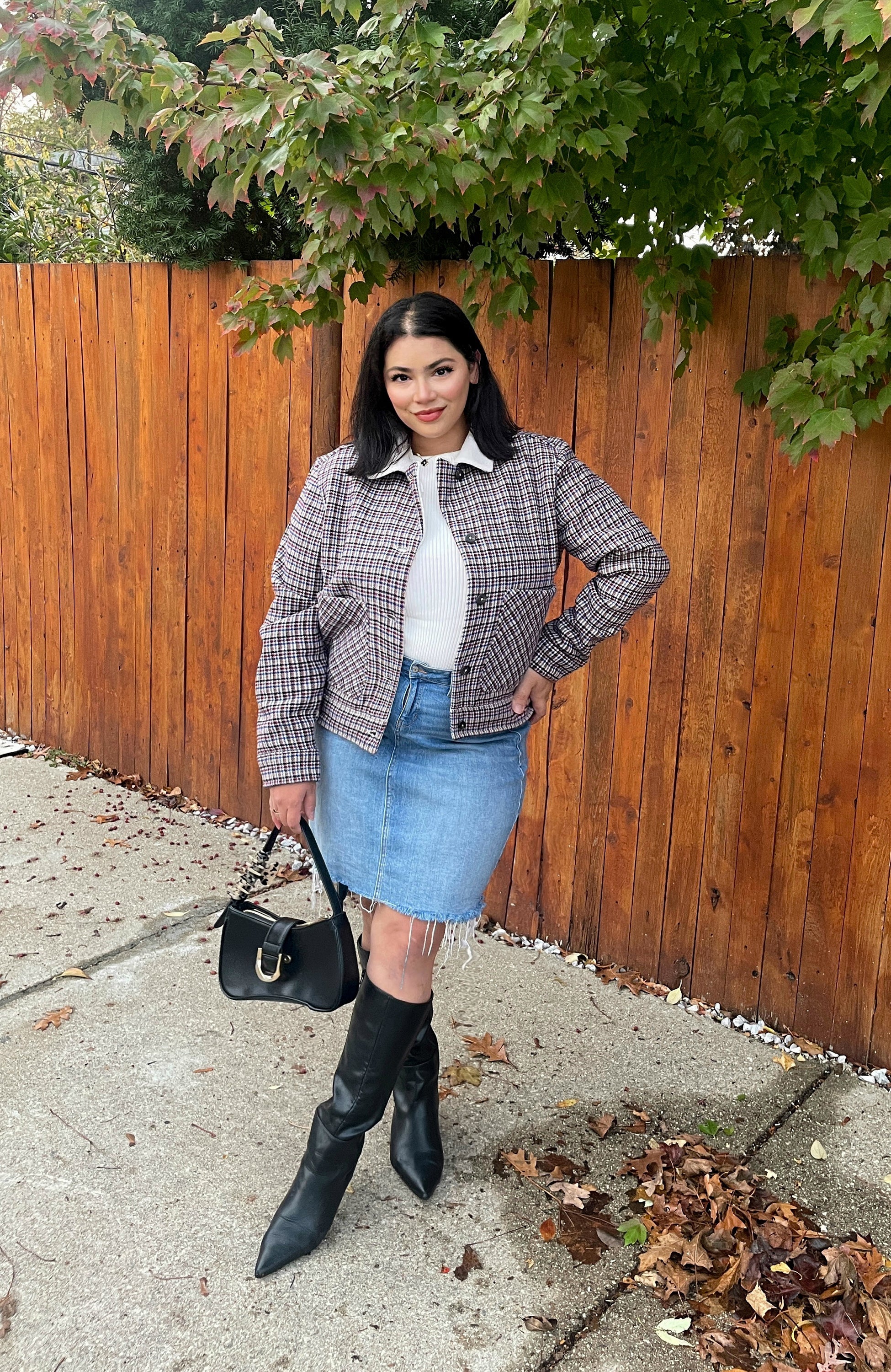 Americana Plaid Bonded Trucker Jacket