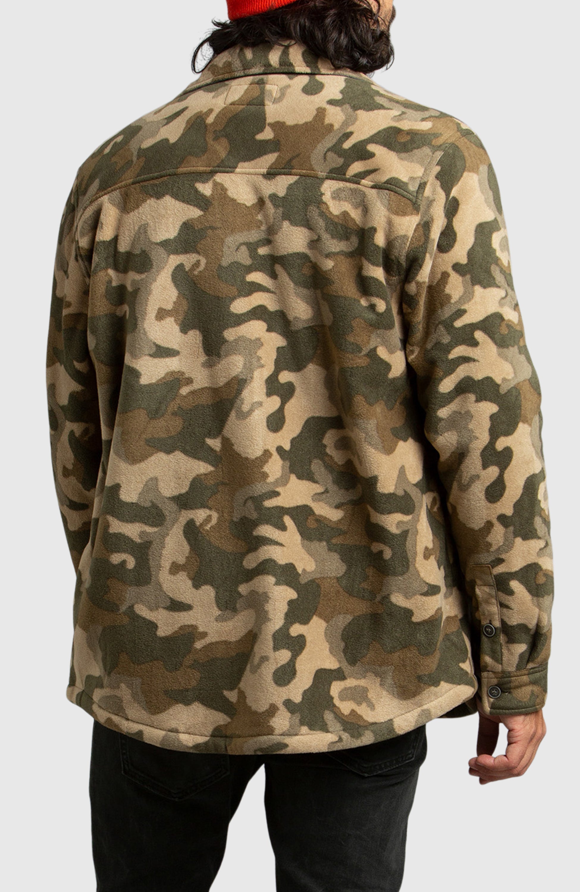 Army Green Polar Fleece Shirt Jacket
