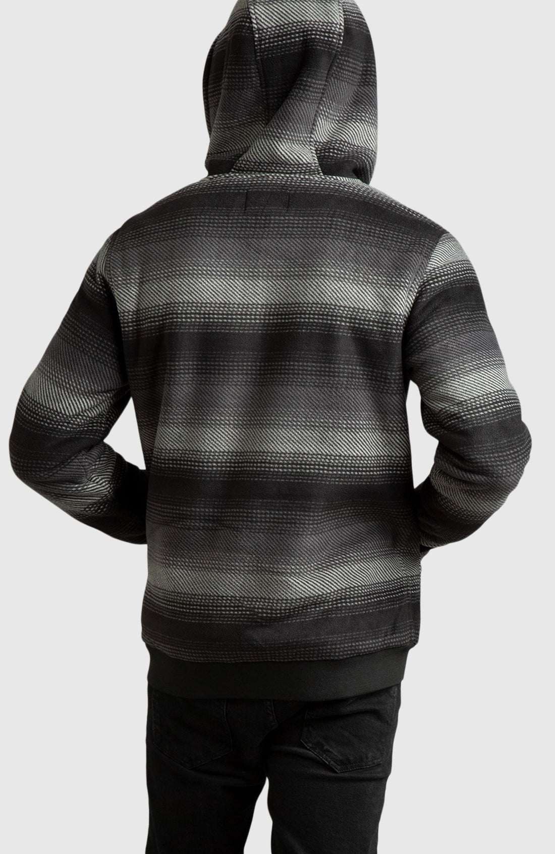 Black Polar Fleece Hooded Bomber Jacket