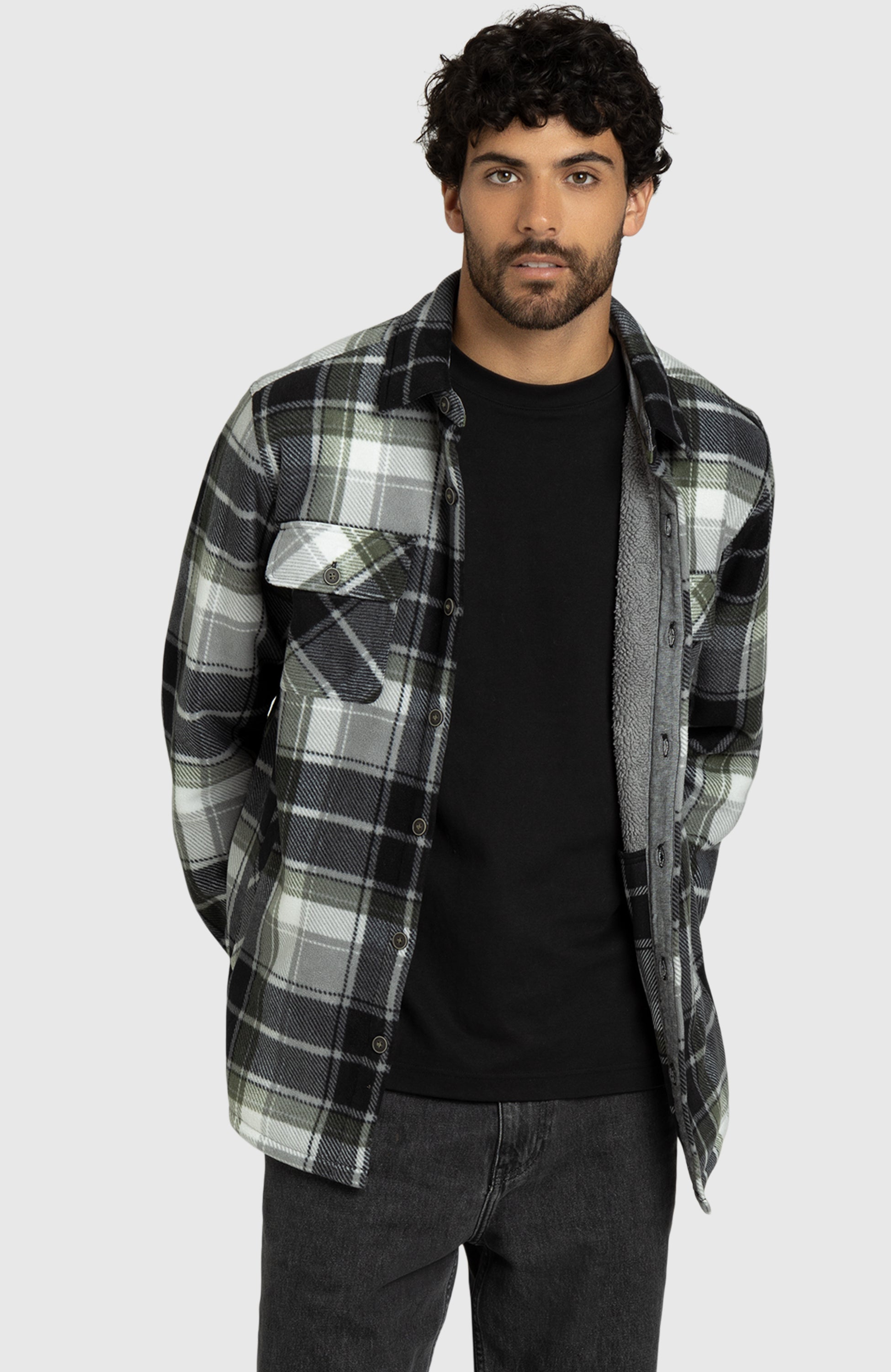 Black Beetle Polar Fleece Shirt Jacket