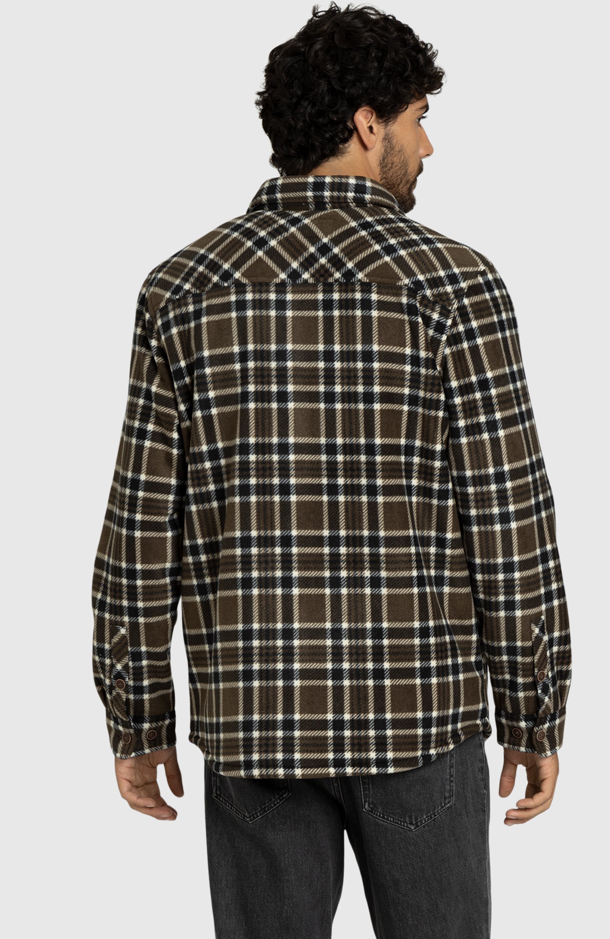 Espresso Bean Polar Fleece Shirt Jacket