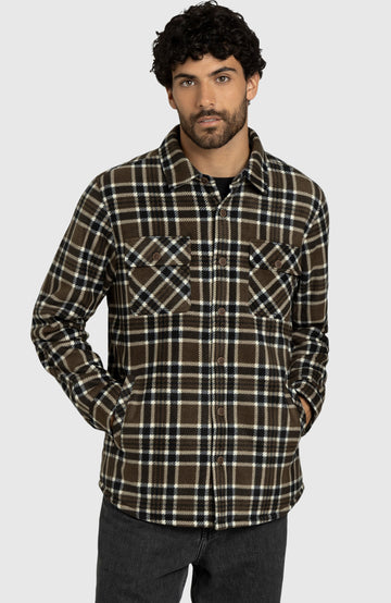 Espresso Bean Polar Fleece Shirt Jacket