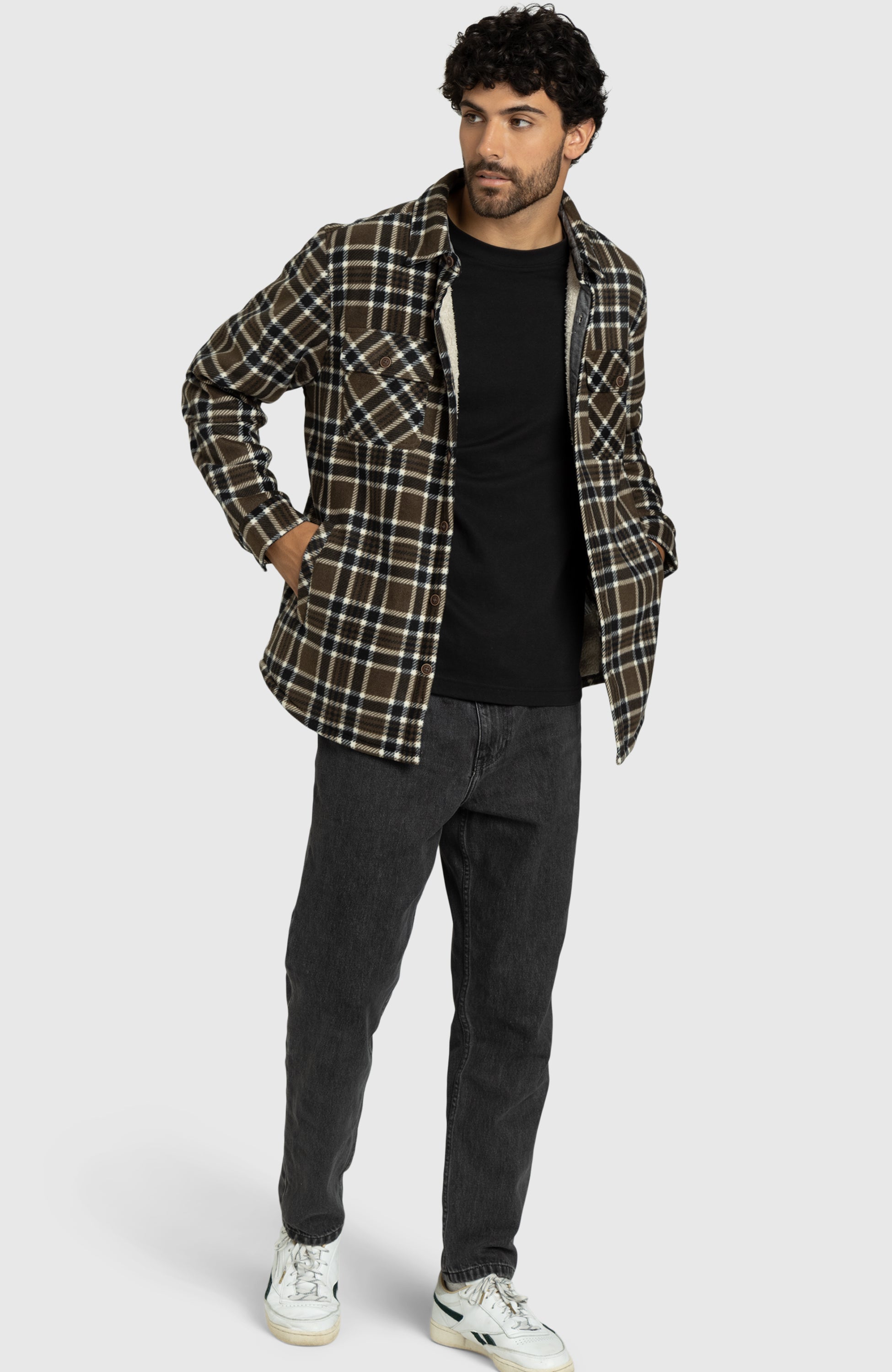 Espresso Bean Polar Fleece Shirt Jacket