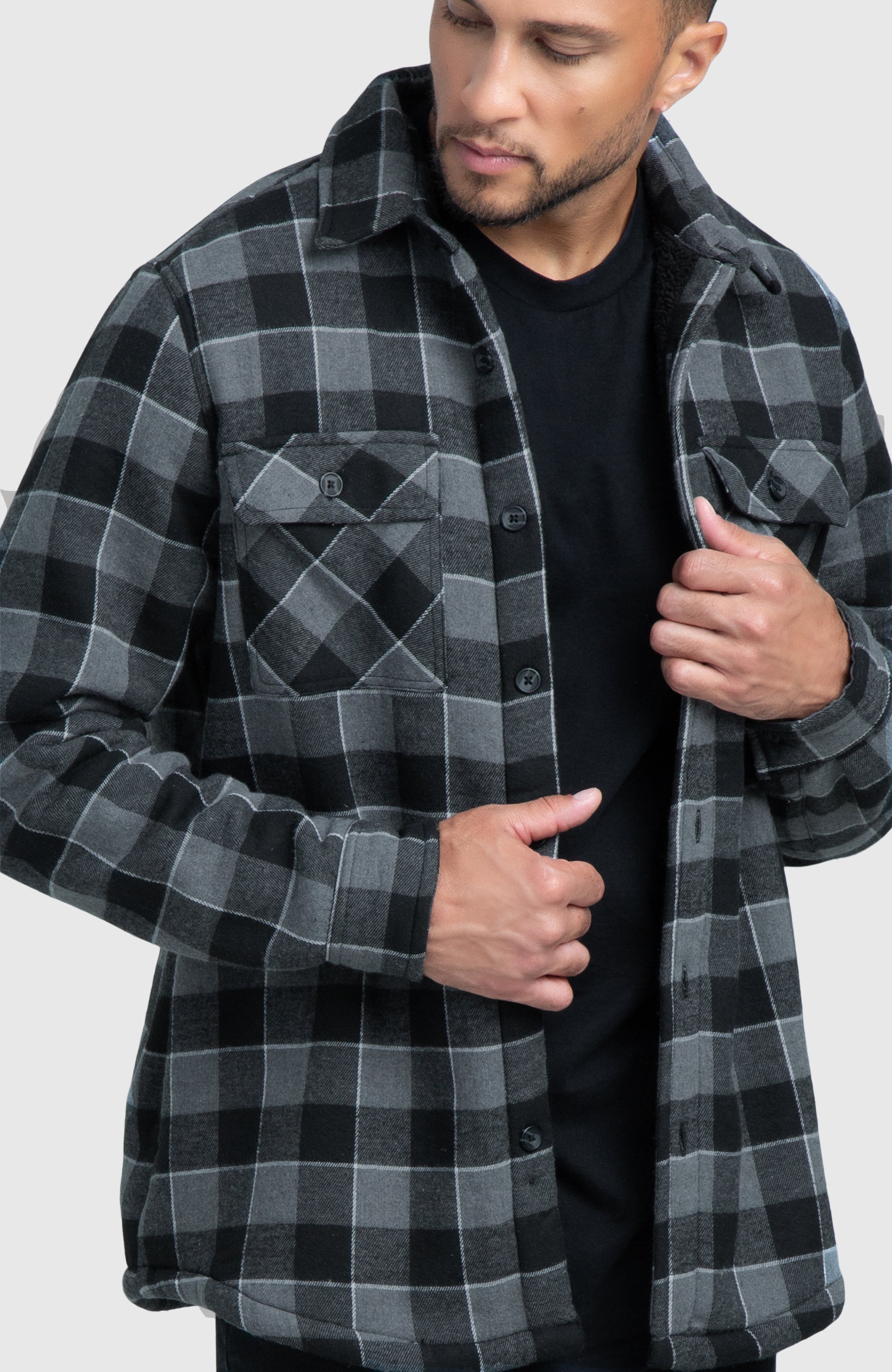 Grey Smoke Bonded Shacket