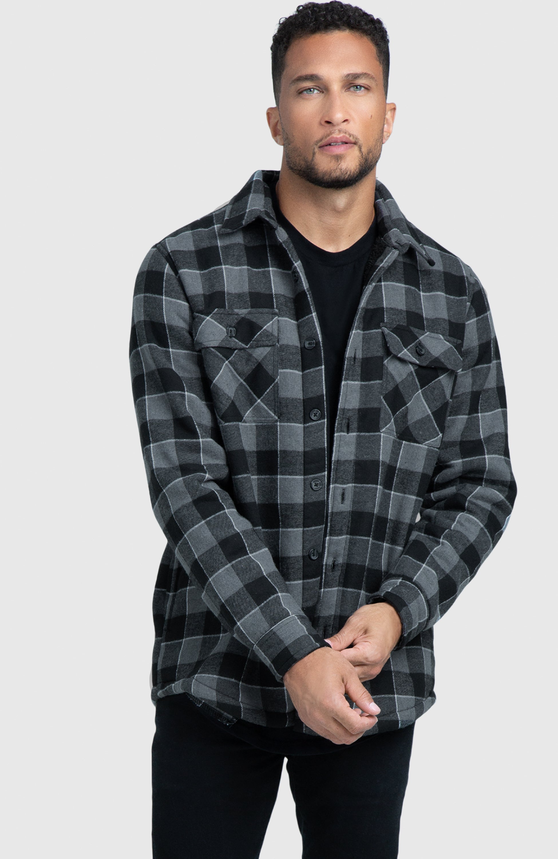 Grey Smoke Bonded Shacket