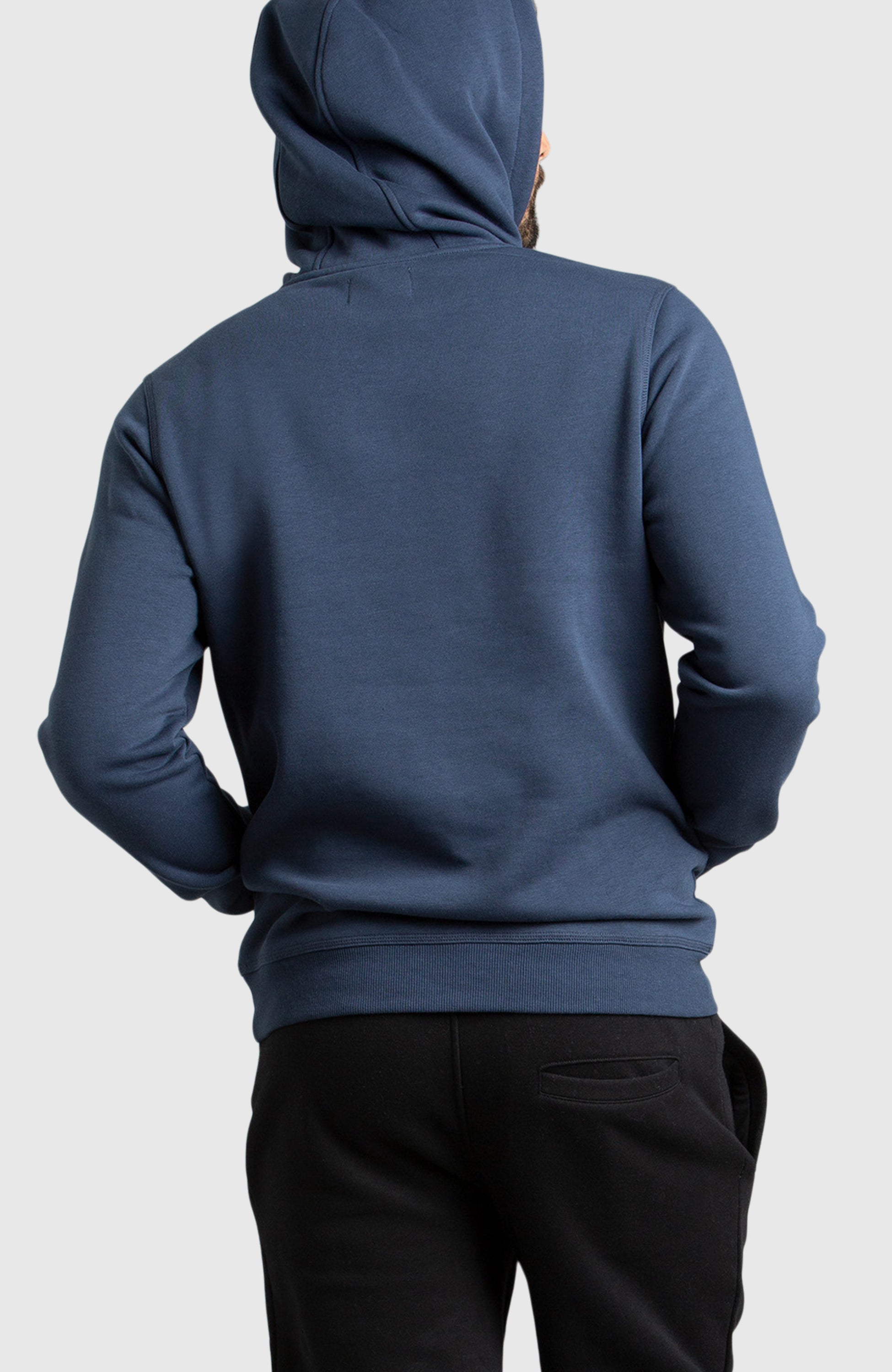 Blue Half-Zip Fleece Hoodie