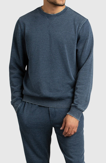 Navy Blue Fleece Crewneck Sweatshirt