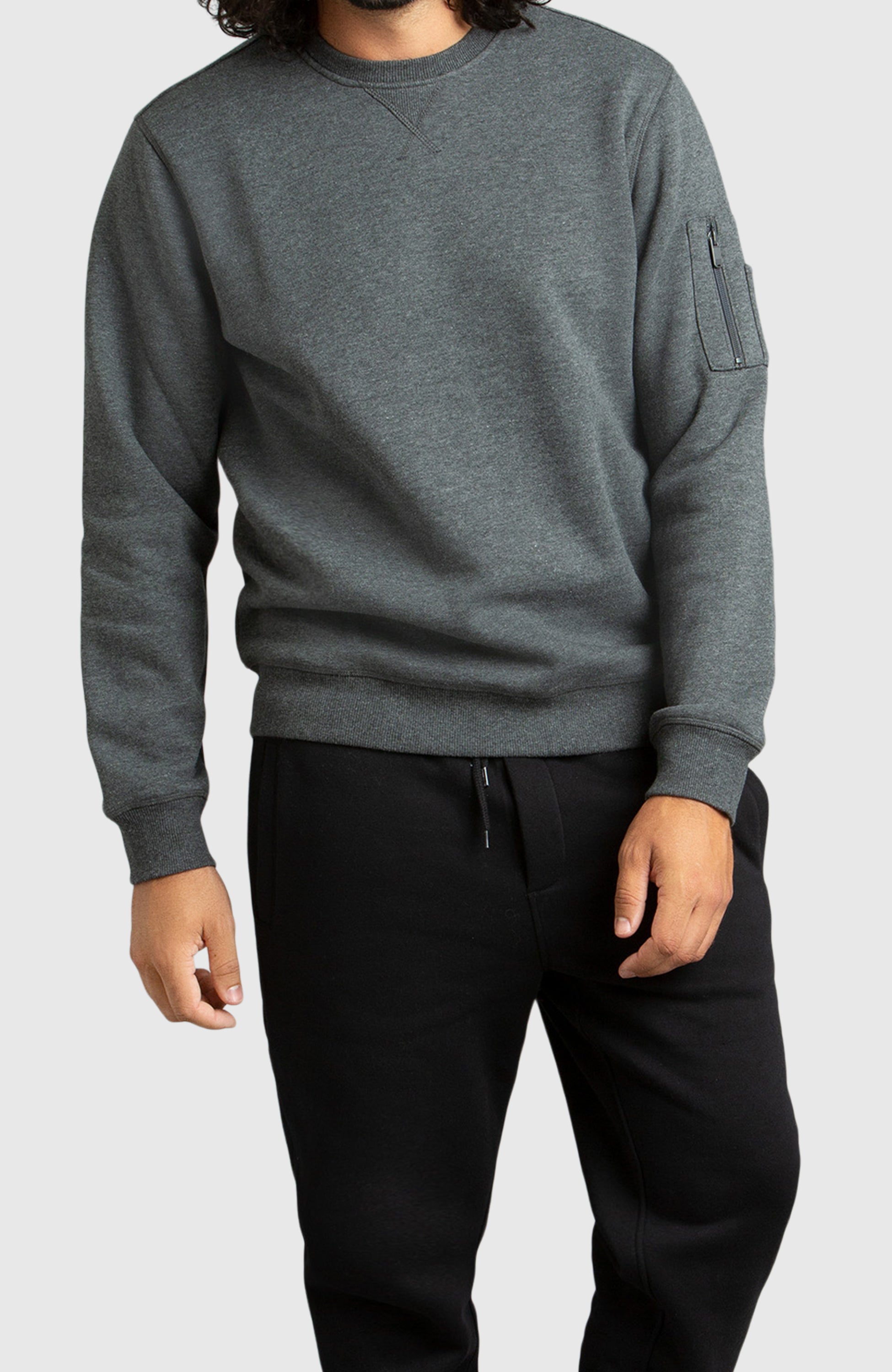 Dark Grey Fleece Crewneck Sweatshirt