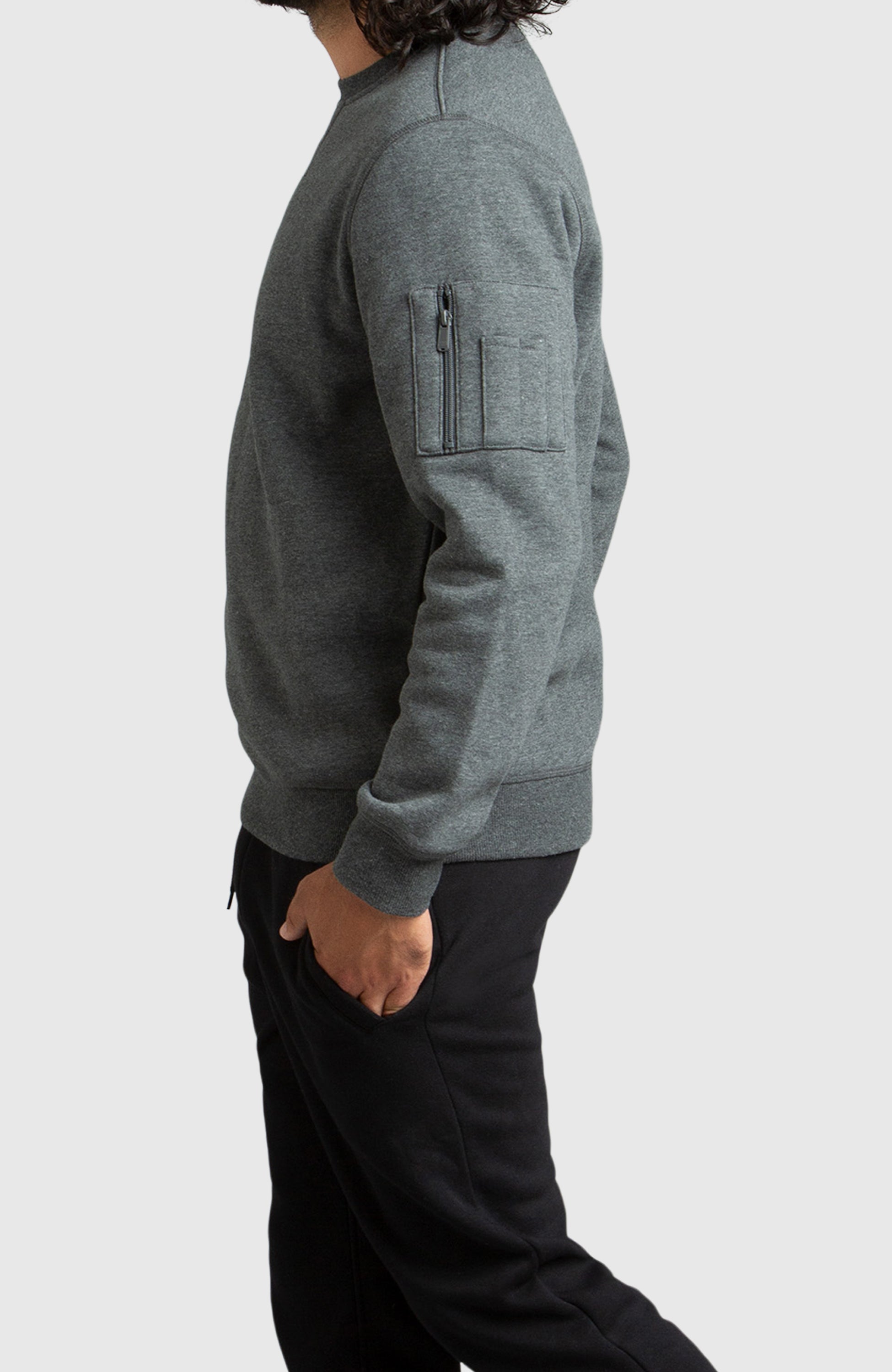 Dark Grey Fleece Crewneck Sweatshirt