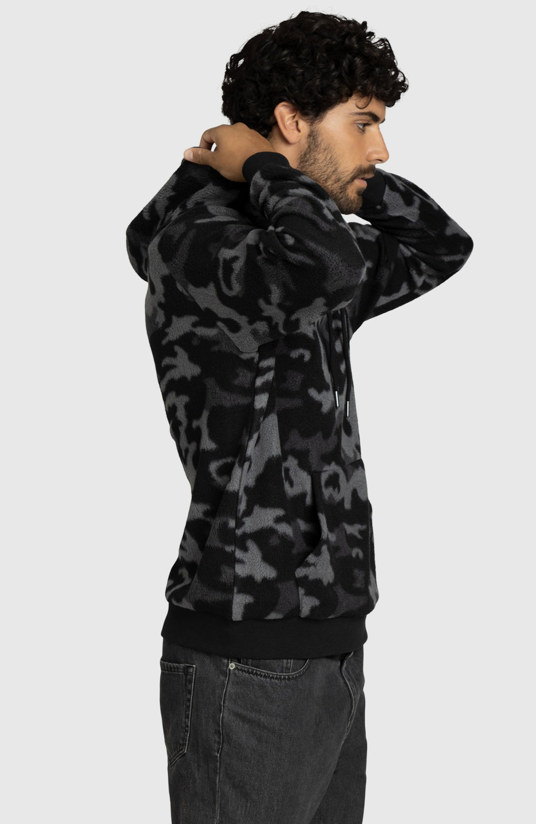 Black Camo Sherpa Hoodie