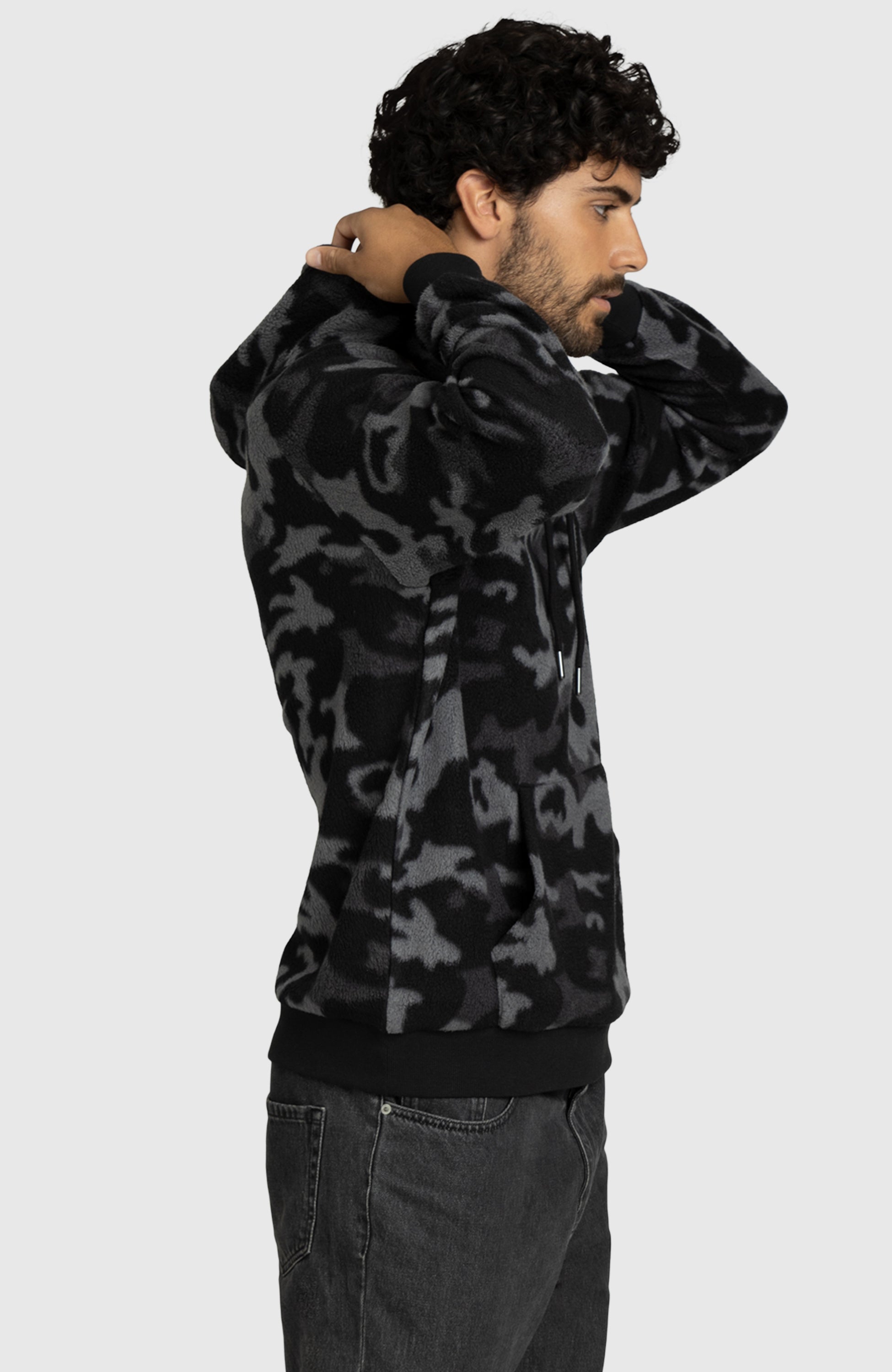 Black Camo Sherpa Hoodie