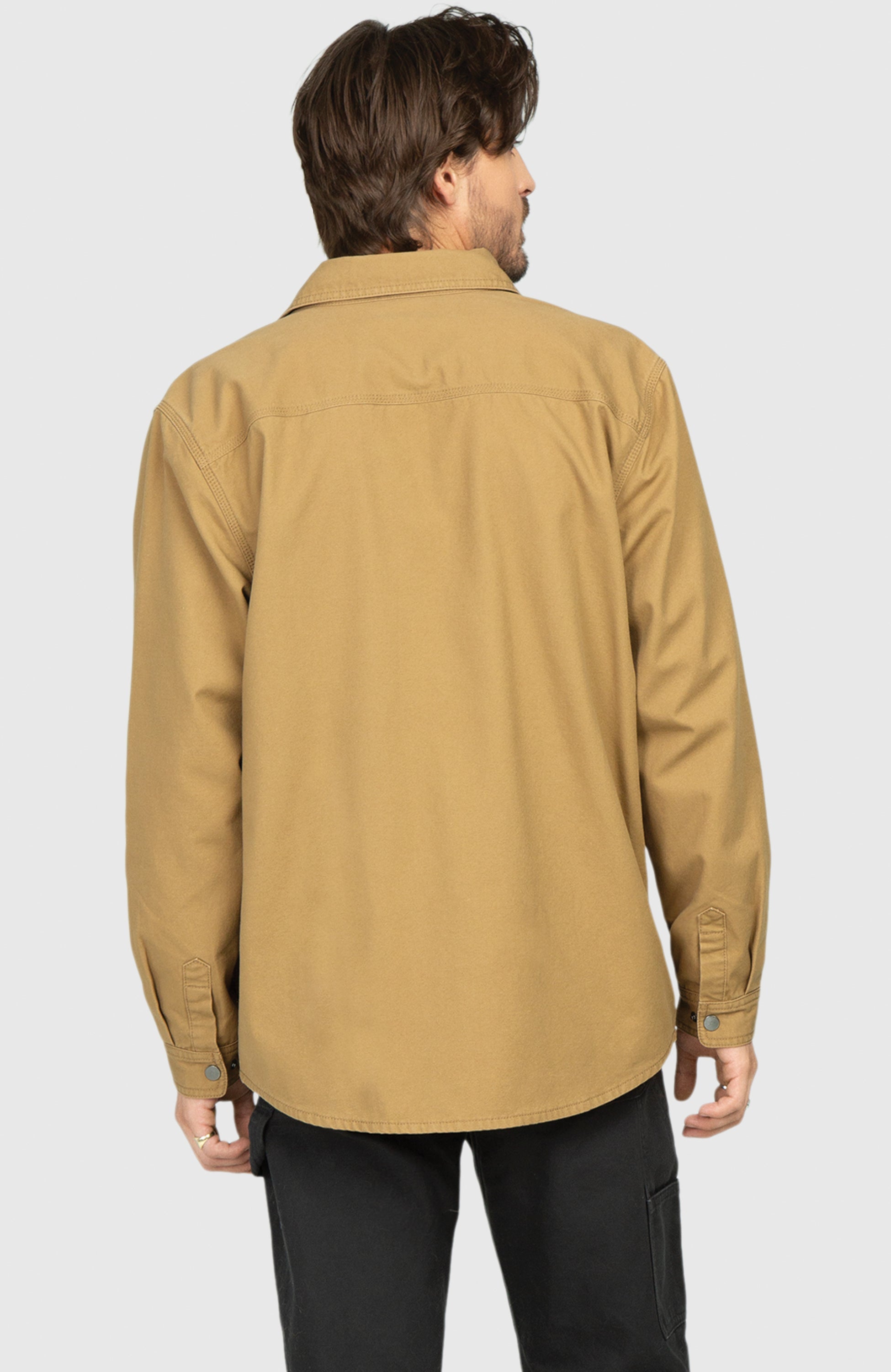 Camel Canvas Shirt Jacket