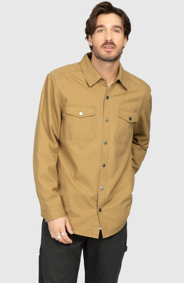 Camel Canvas Shirt Jacket