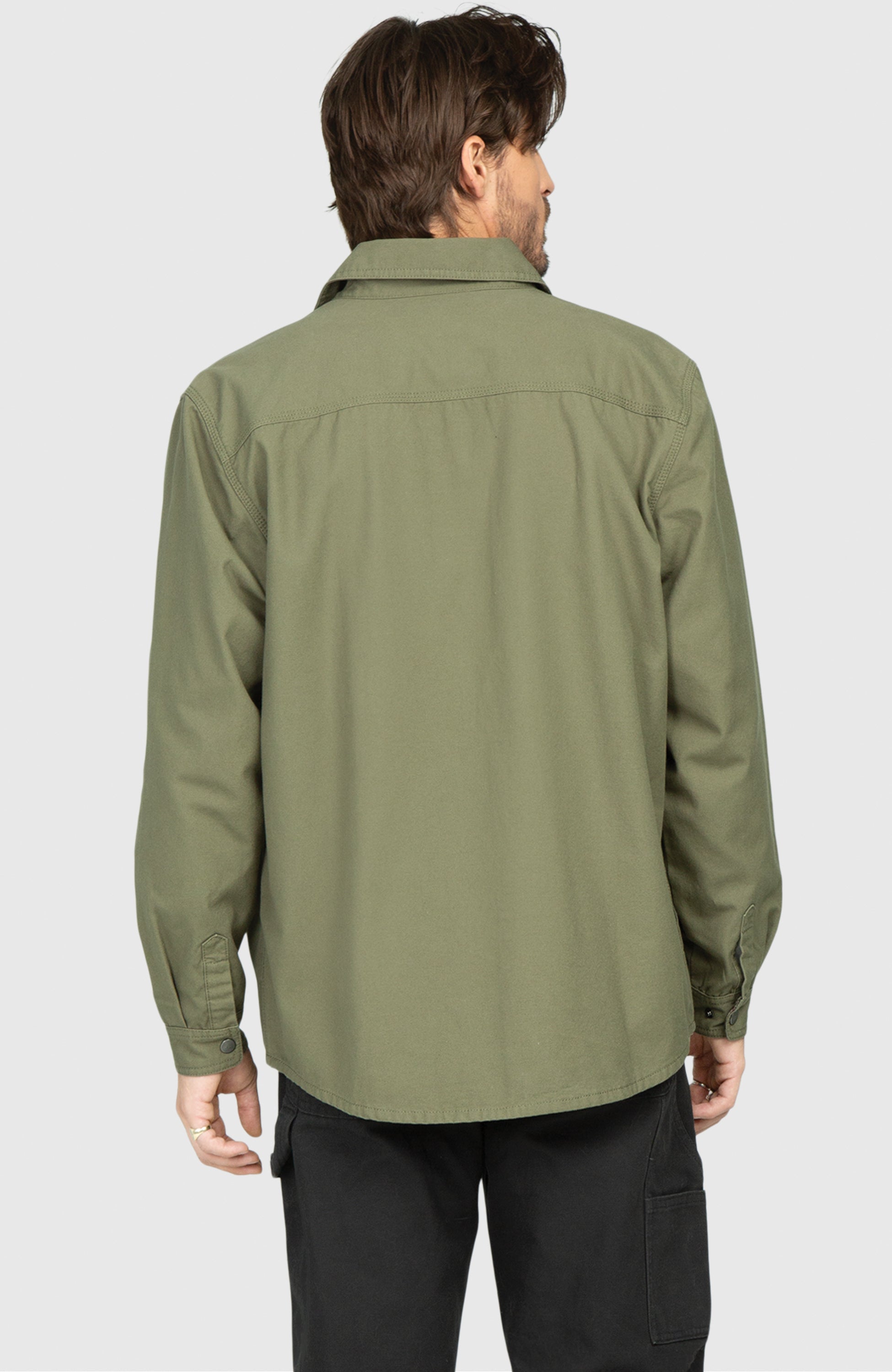 Sage Green Canvas Shirt Jacket