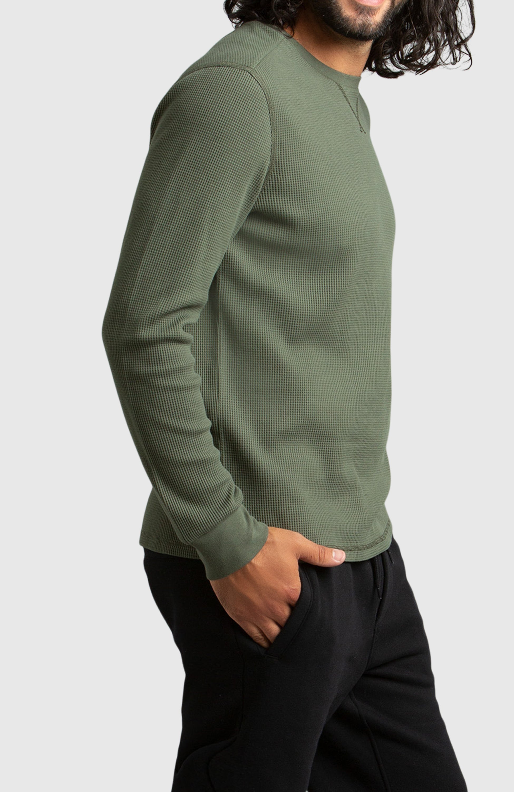 Green Waffle Crewneck Sweater
