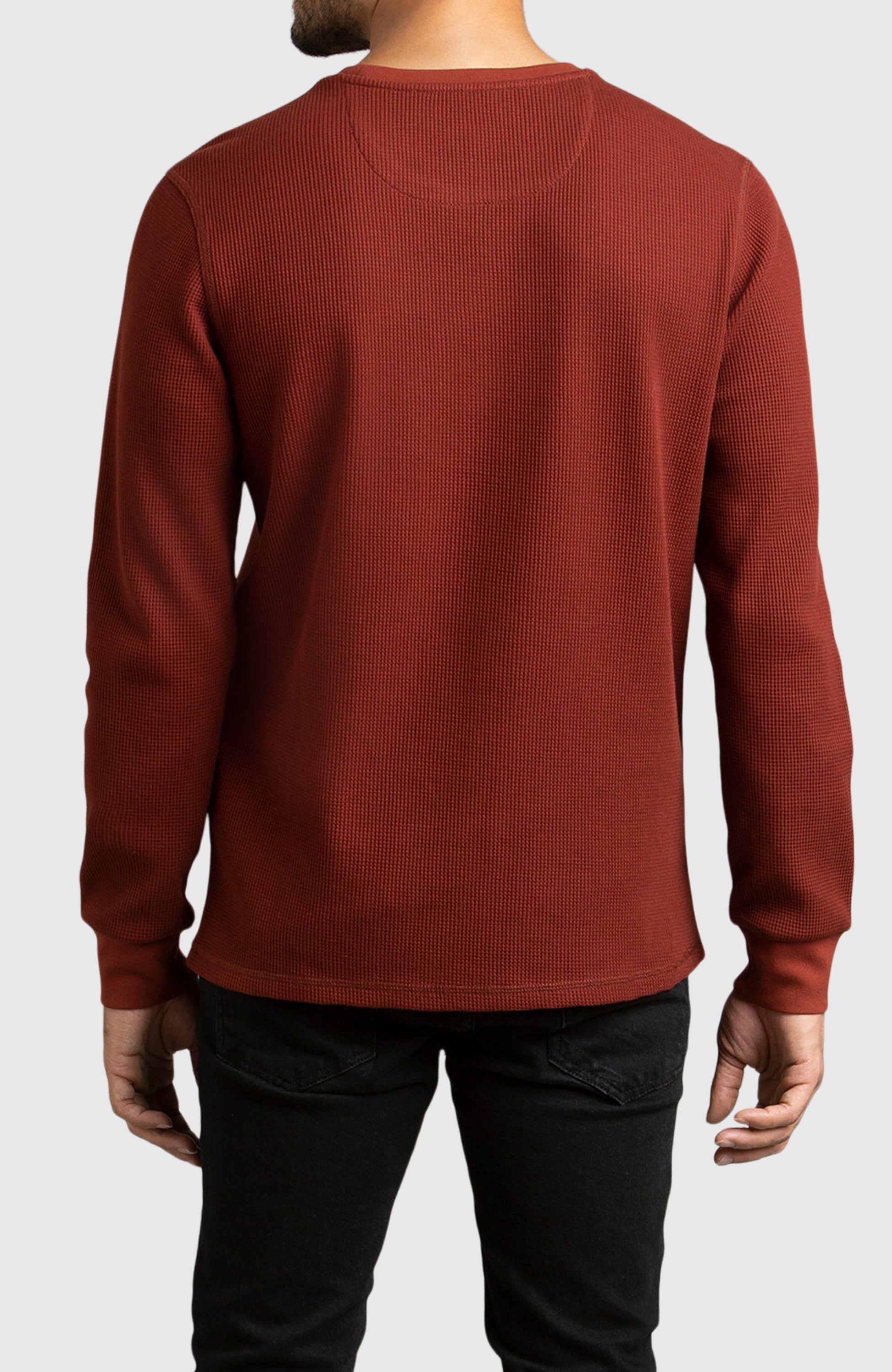 Red Waffle Crewneck Sweater