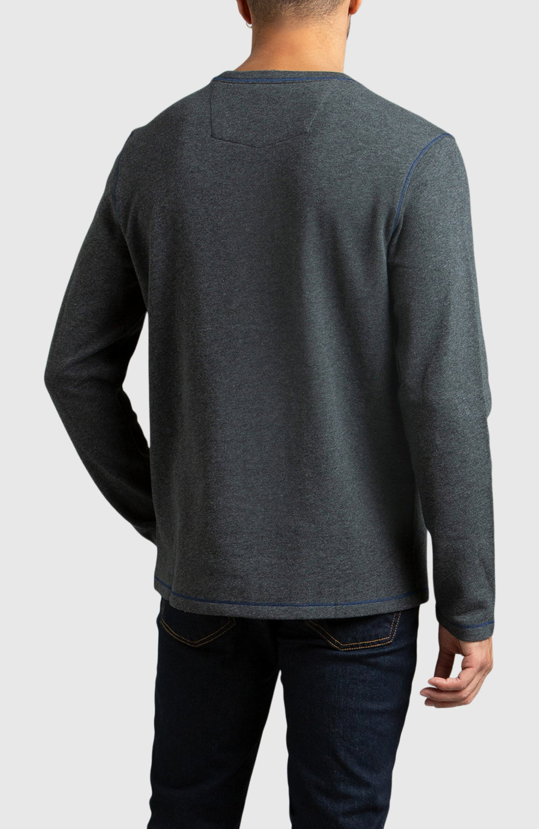 Dark Heather Grey Double Knit Crewneck Sweatshirt
