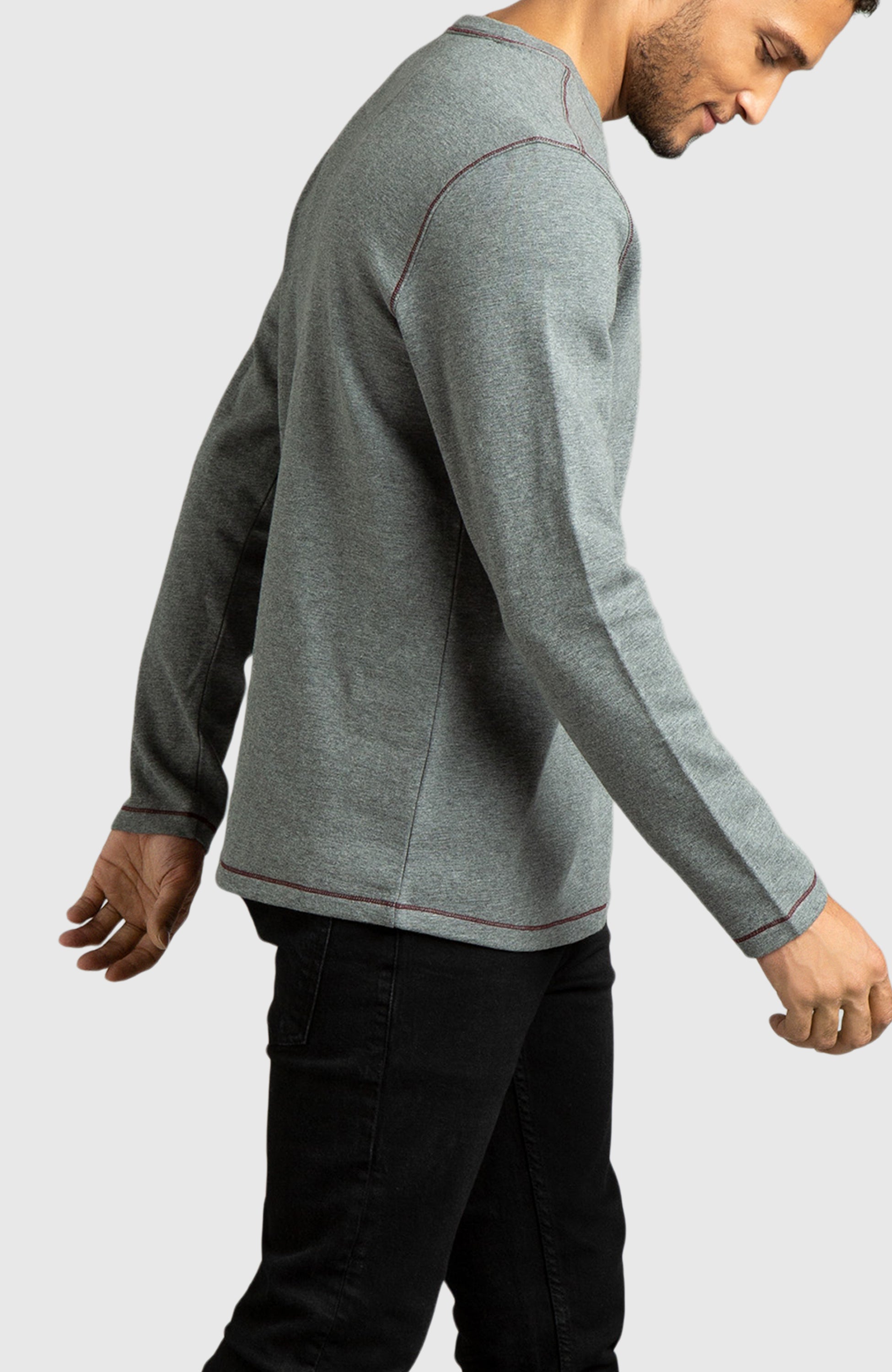 Heather Grey Double Knit Crewneck Sweatshirt