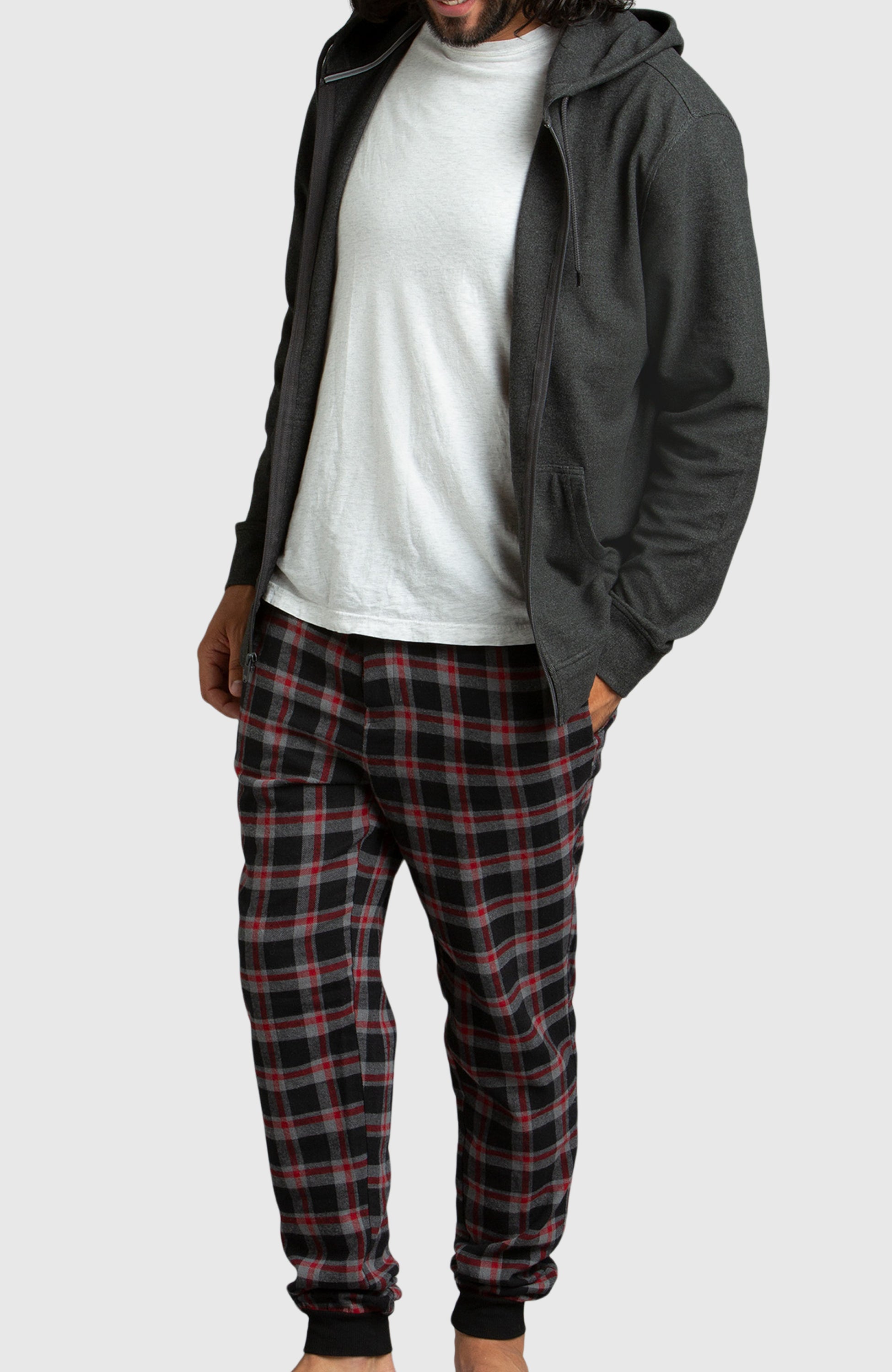 Black Front Zip Hoodie