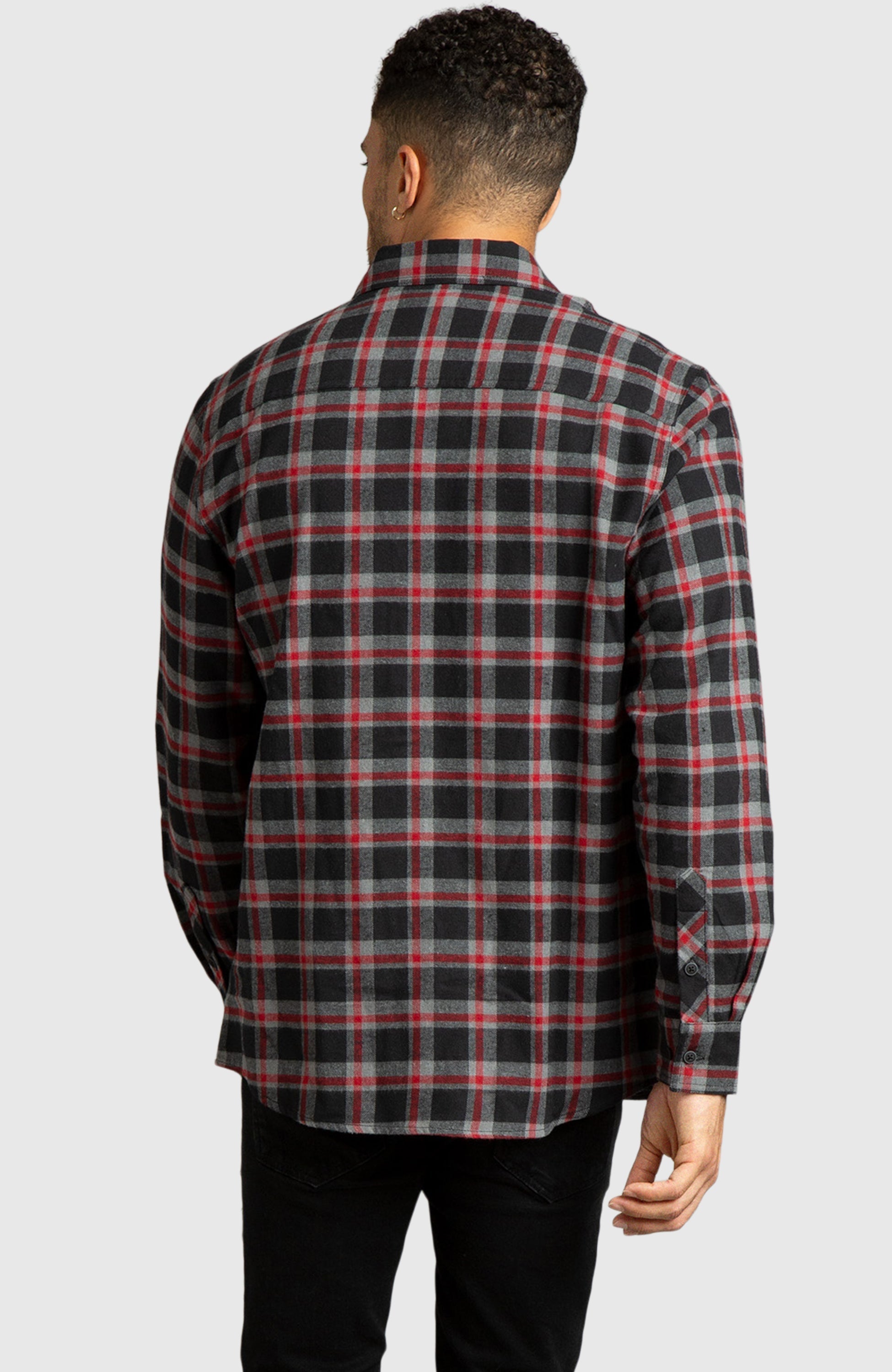 Red and Black Plaid Flannel Shirt