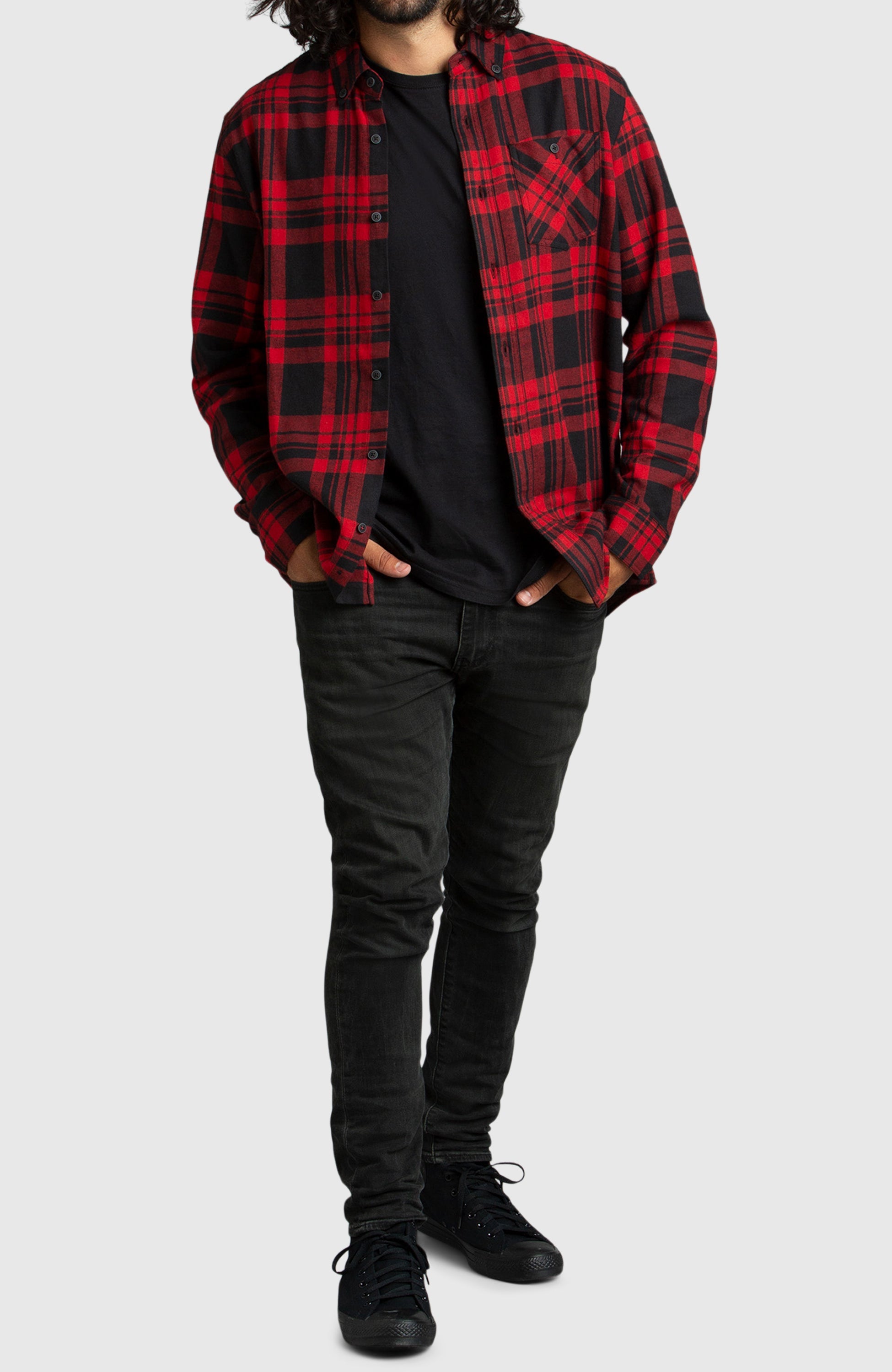 Red Buffalo Plaid Flannel Shirt