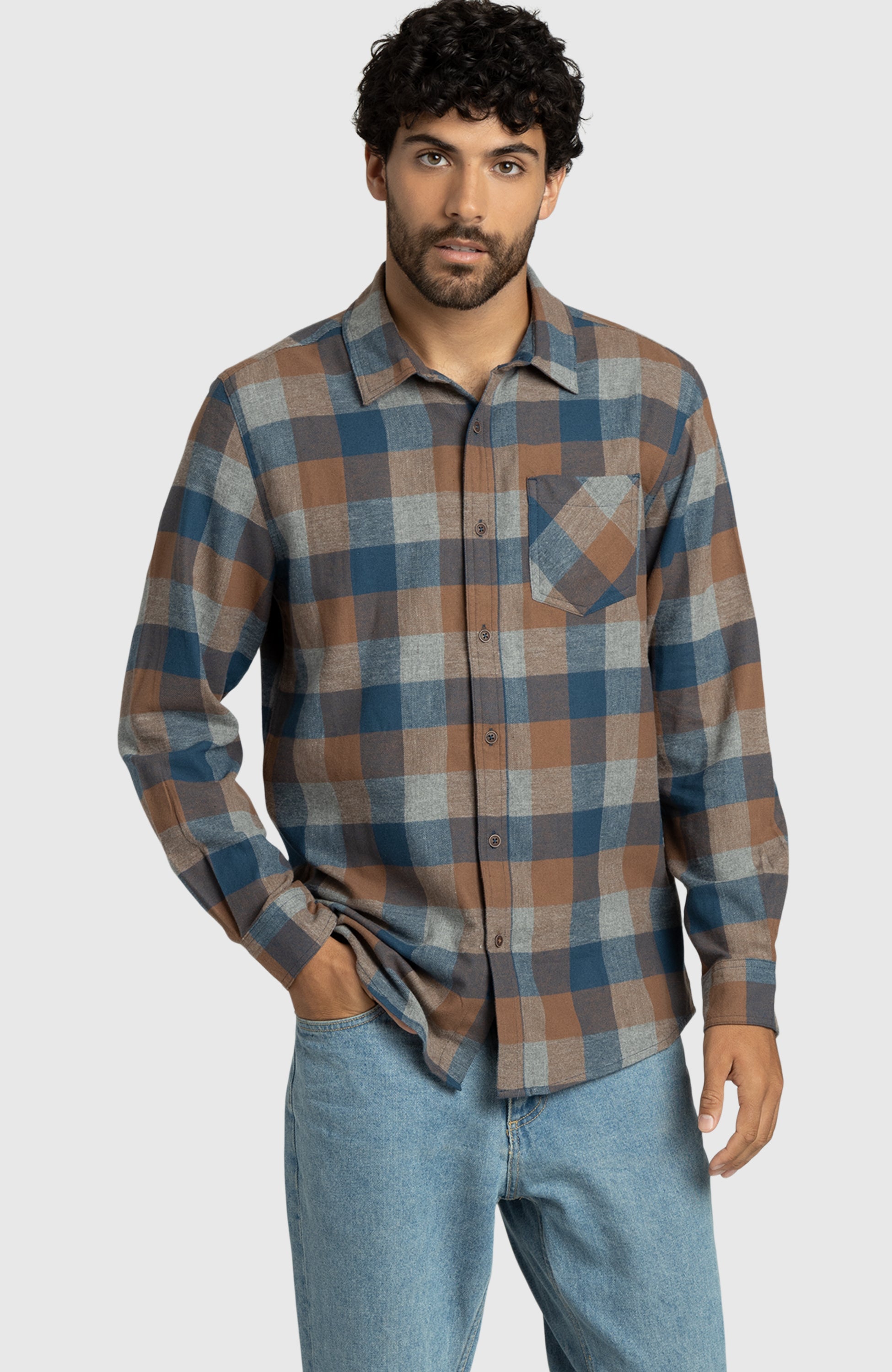 Blue Walnut Plaid Flannel Shirt