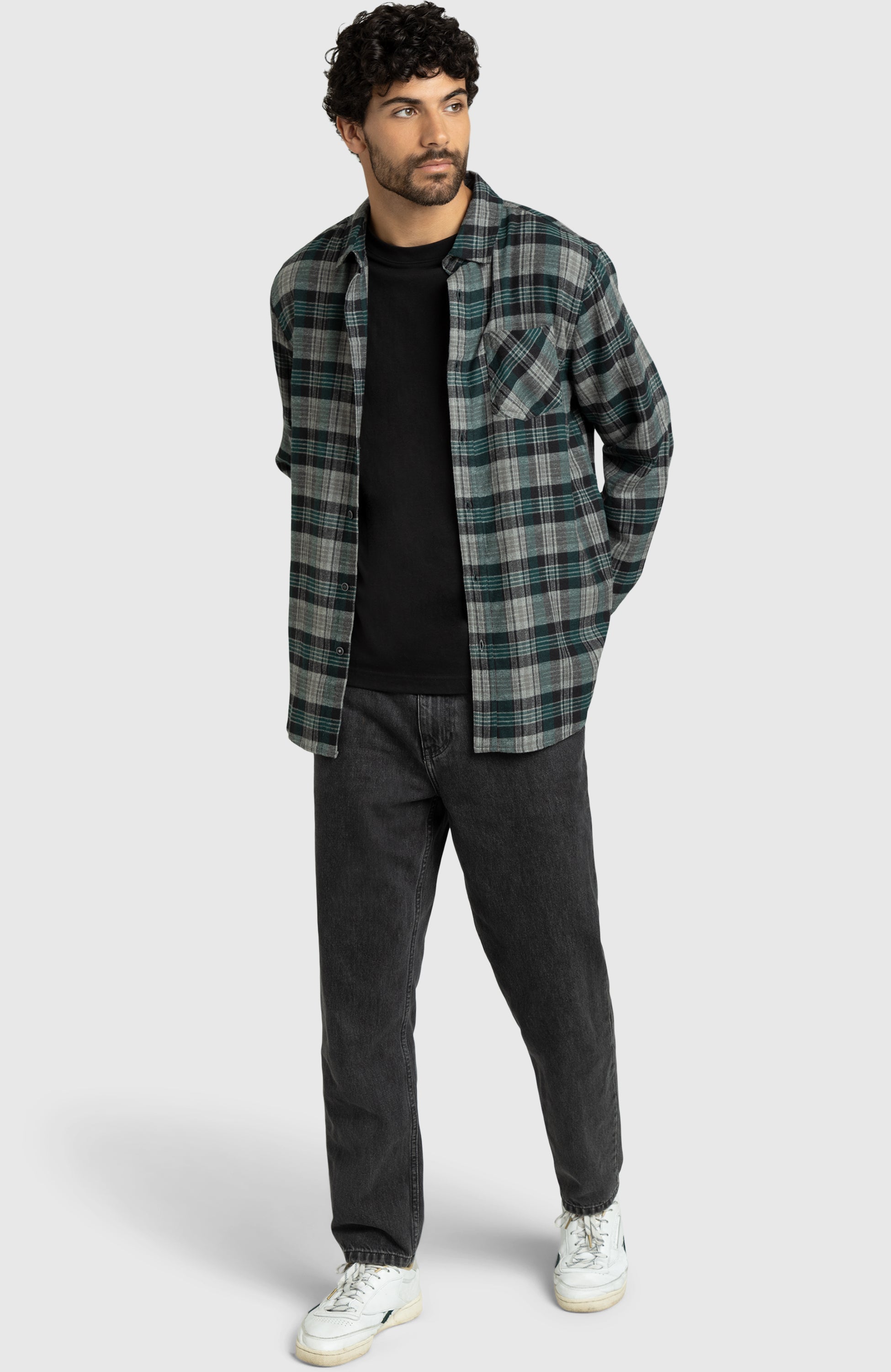 Pine Green Plaid Flannel Shirt