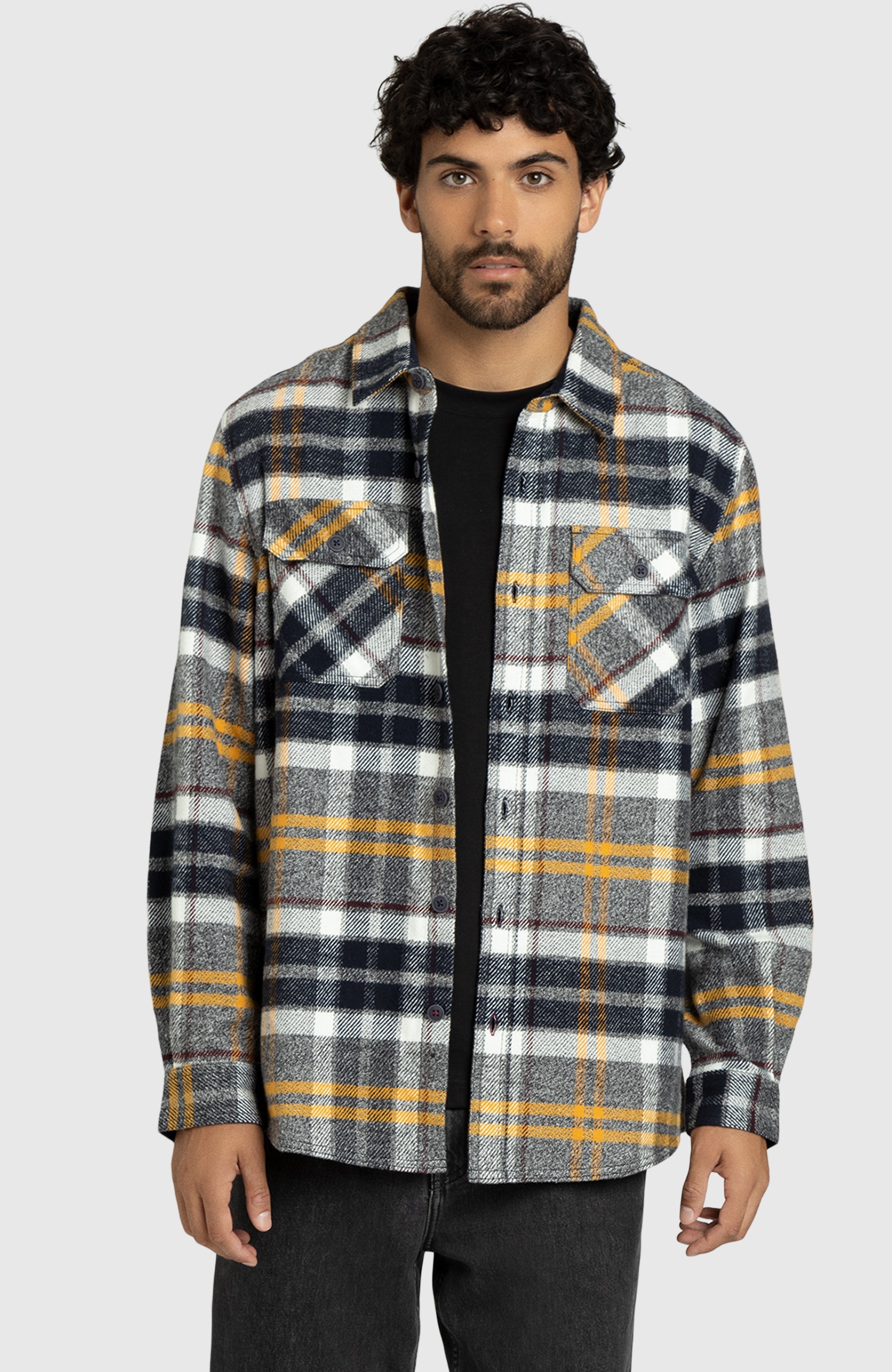 Dijon Melange Plaid Overshirt
