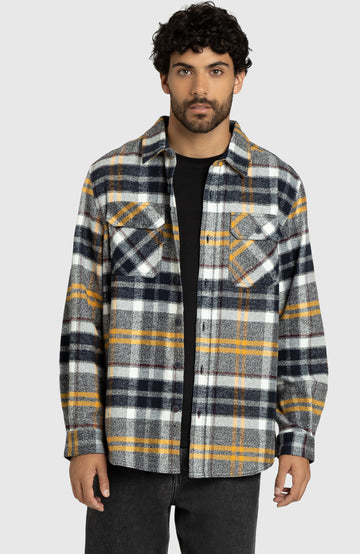 Dijon Melange Plaid Overshirt