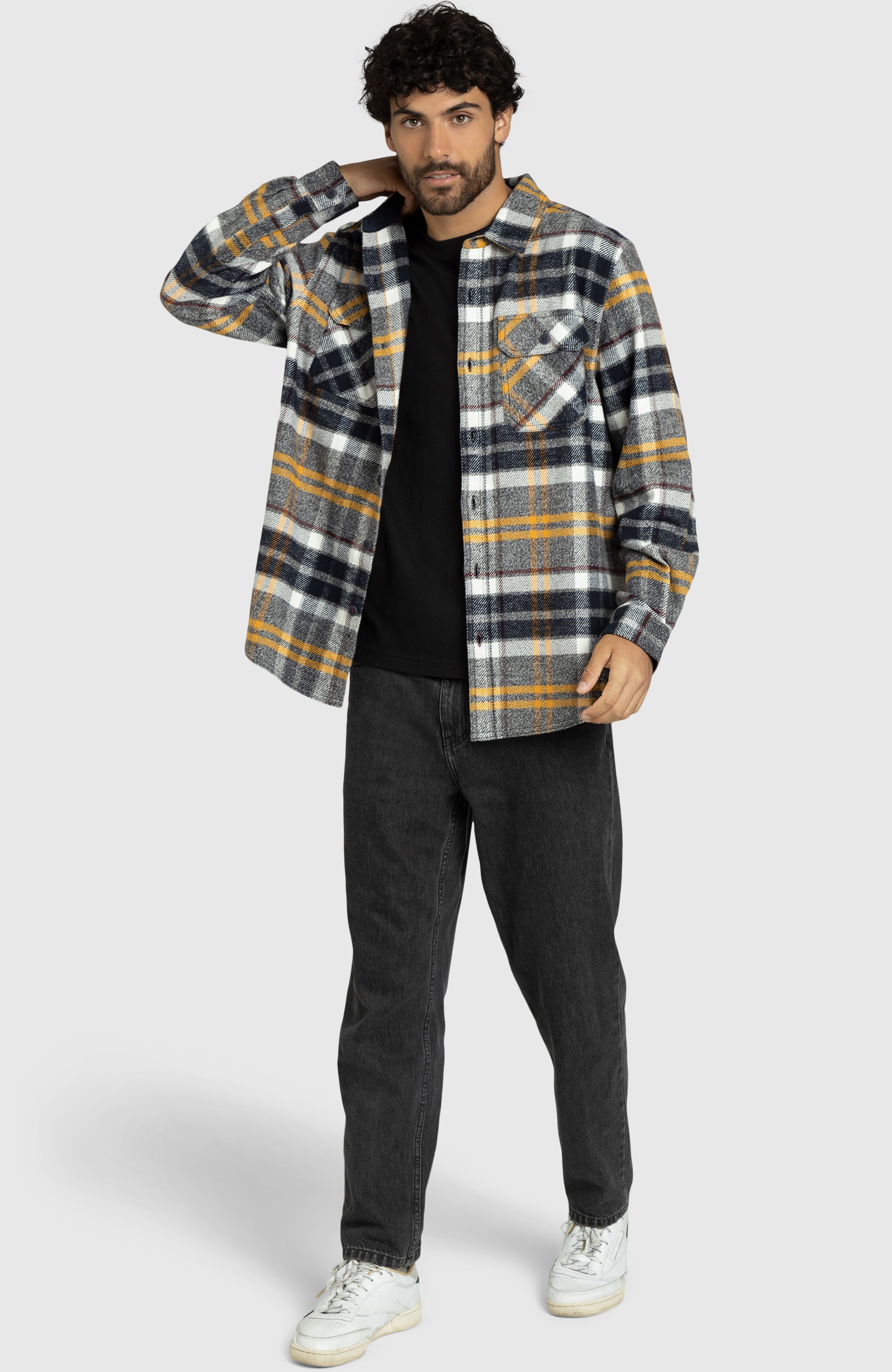 Dijon Melange Plaid Overshirt