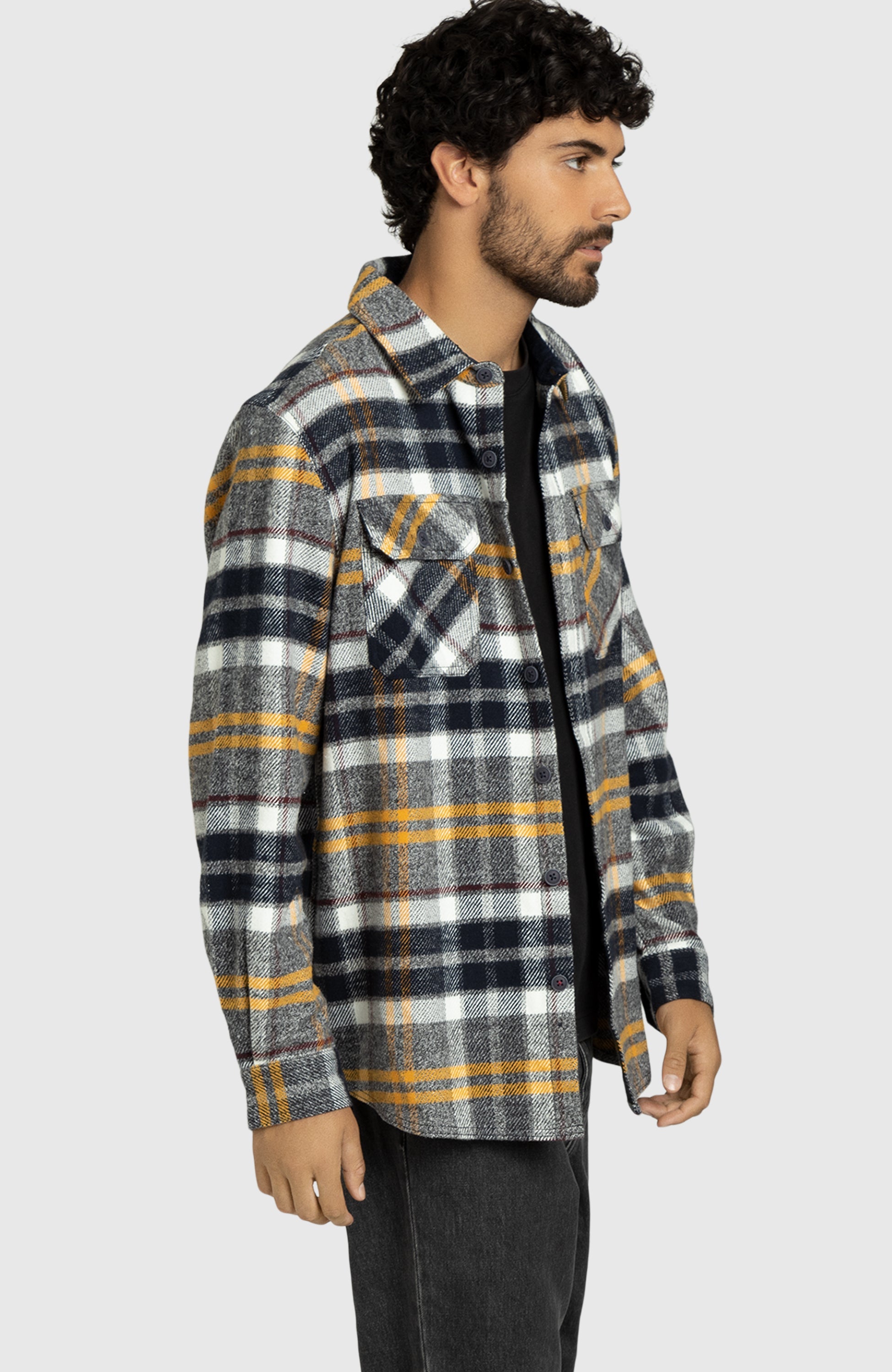 Dijon Melange Plaid Overshirt