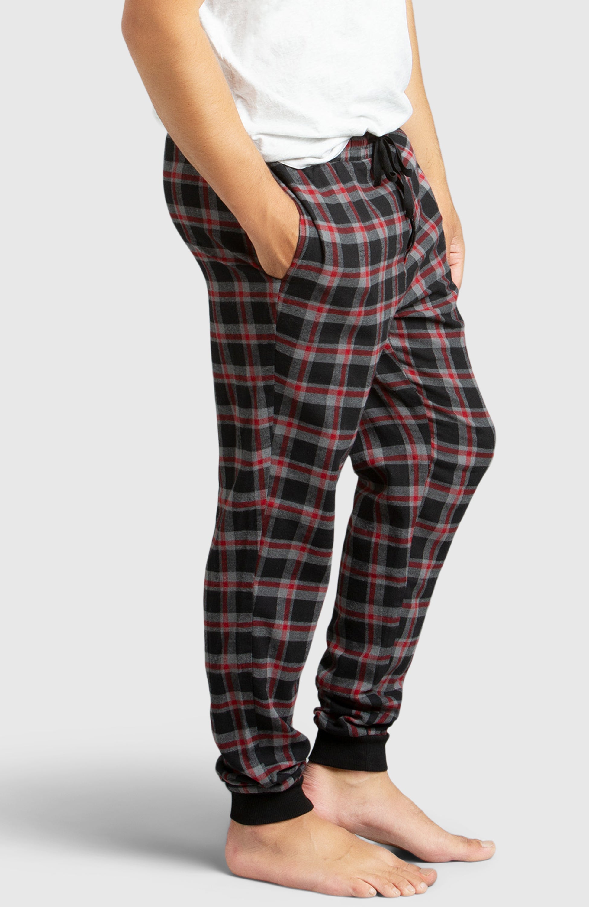 Red & Black Flannel Jogger Pajama