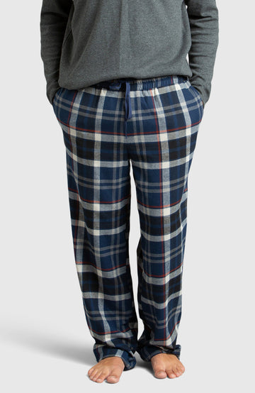 Blue & Black Flannel Plaid Pajama