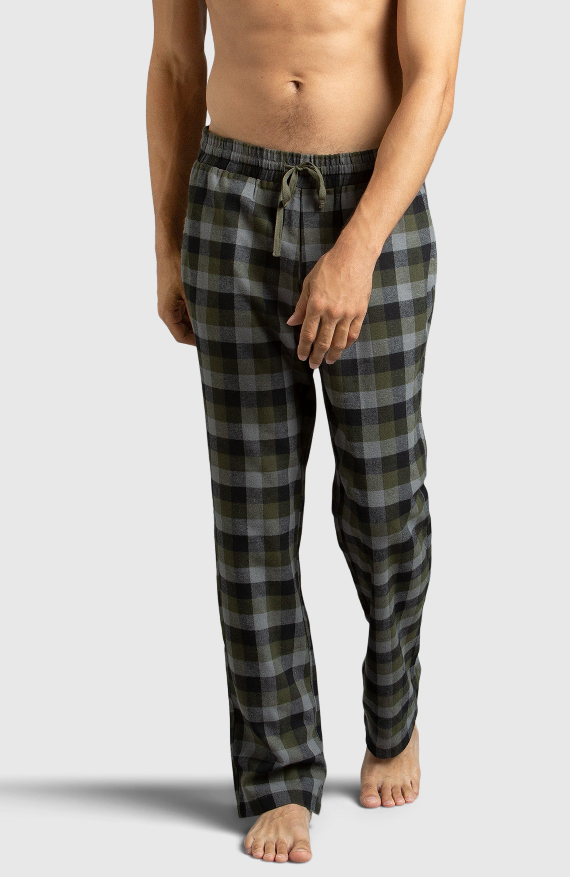 Green & Black Flannel Plaid Pajama