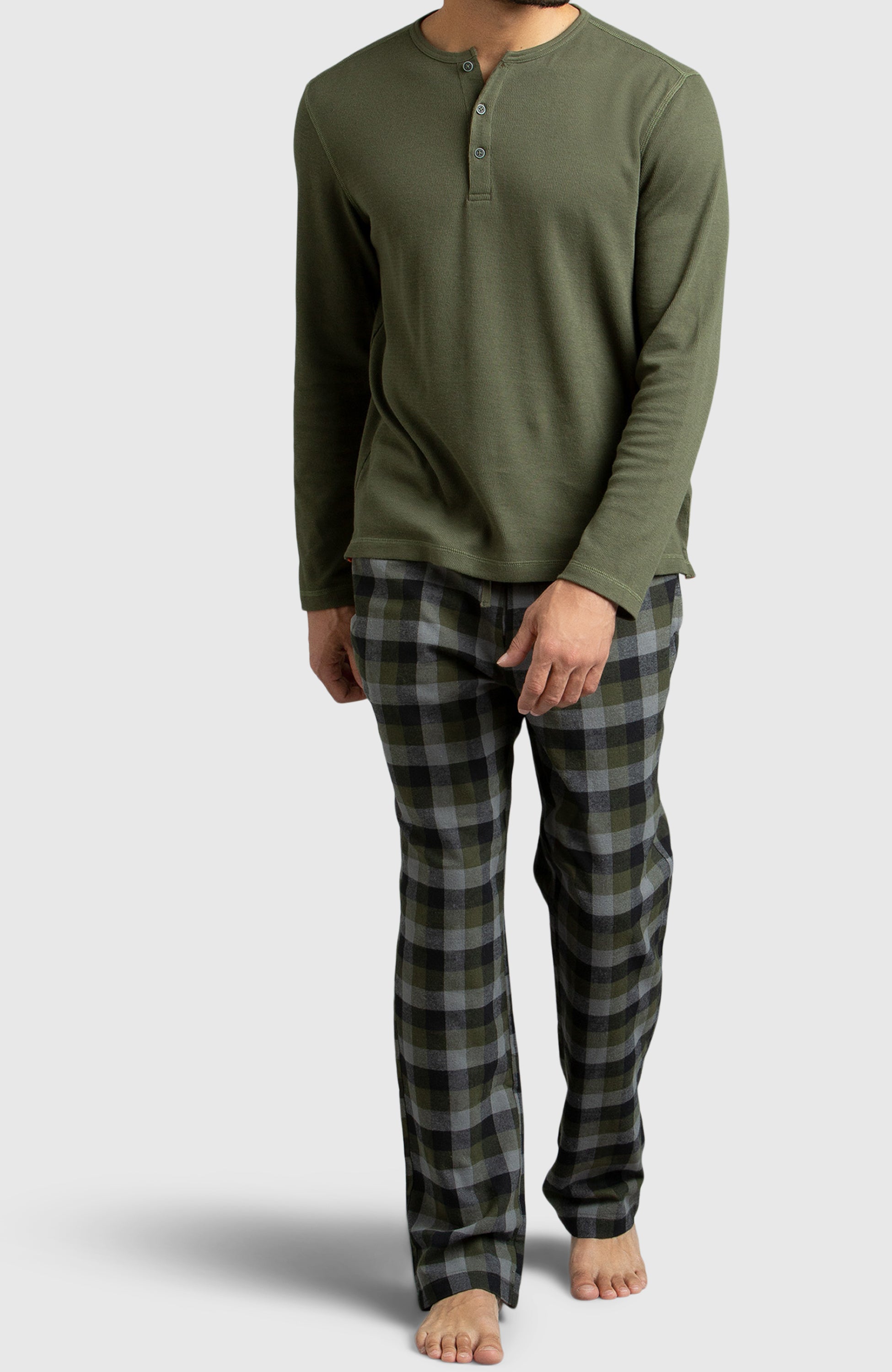 Green & Black Flannel Plaid Pajama
