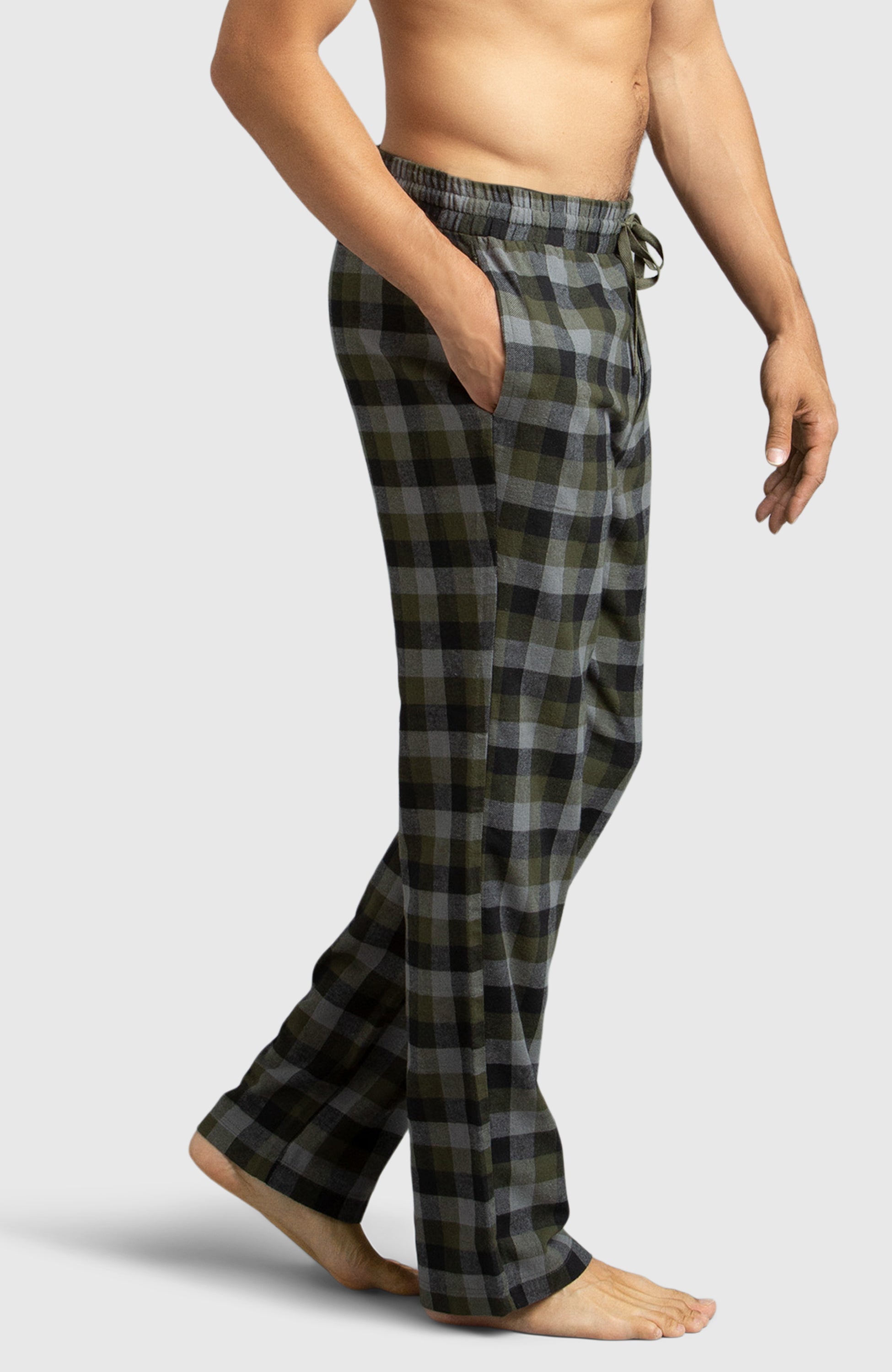 Green & Black Flannel Plaid Pajama