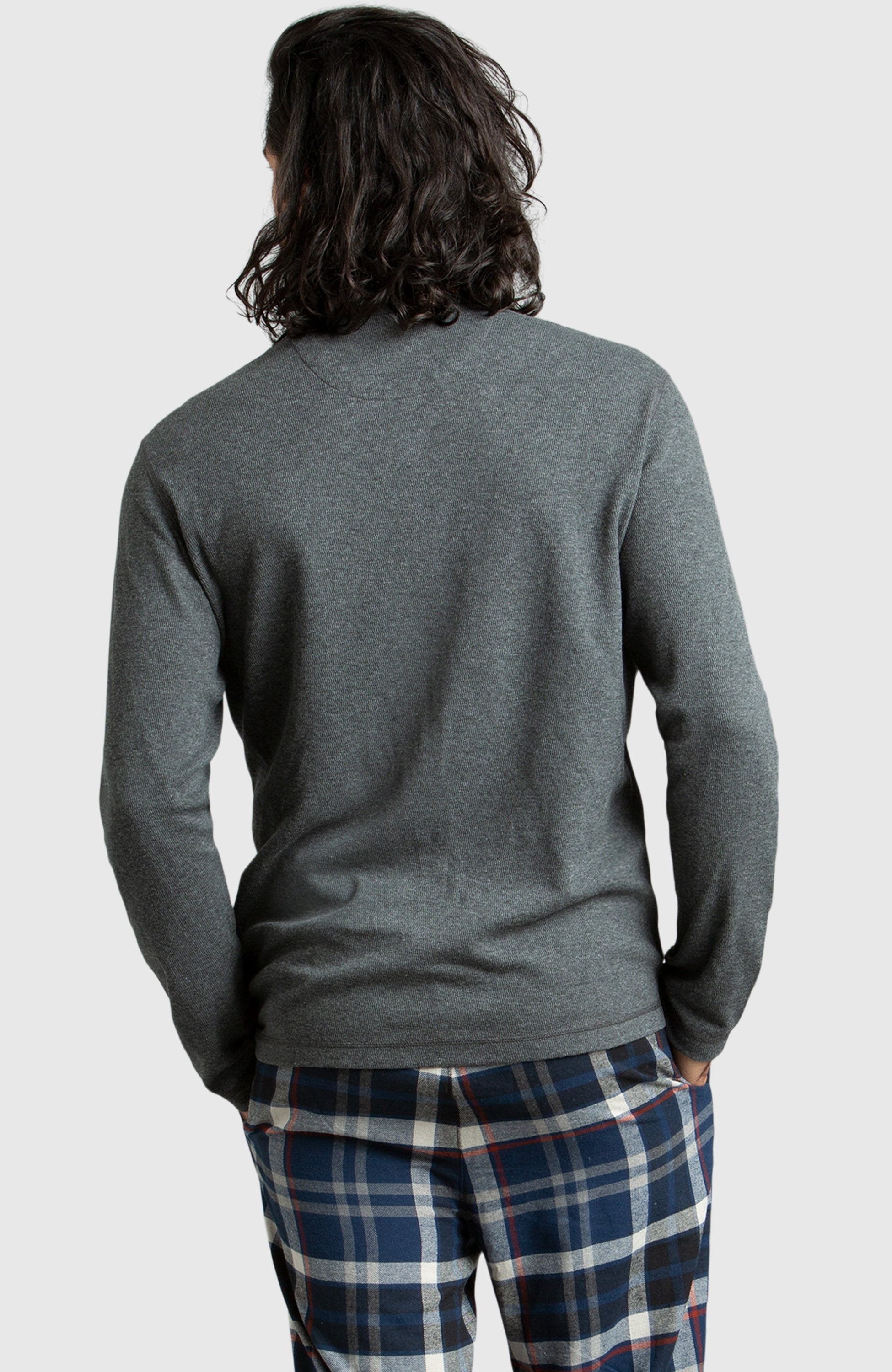 Grey Waffle Henley Shirt