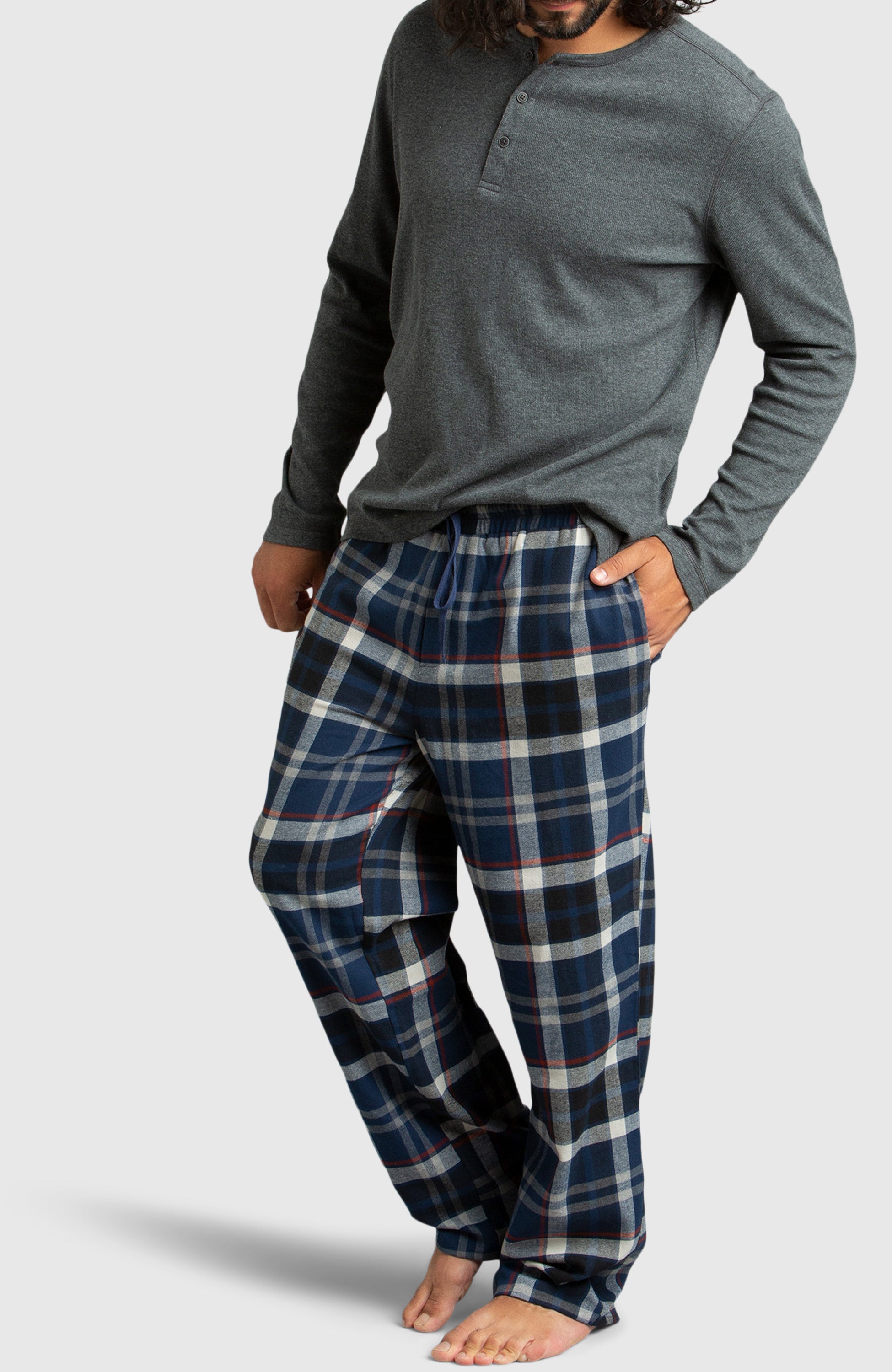 Grey Waffle Henley Shirt