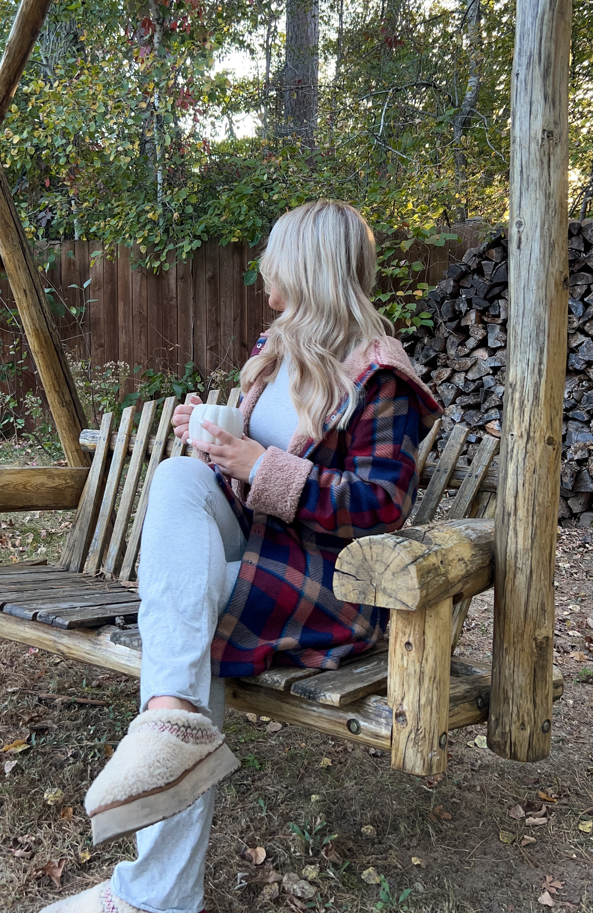 Retro Ruby Long Oversized Plush Hooded Jacket