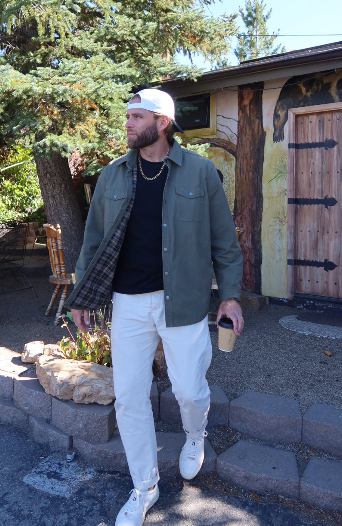 Sage Green Canvas Shirt Jacket