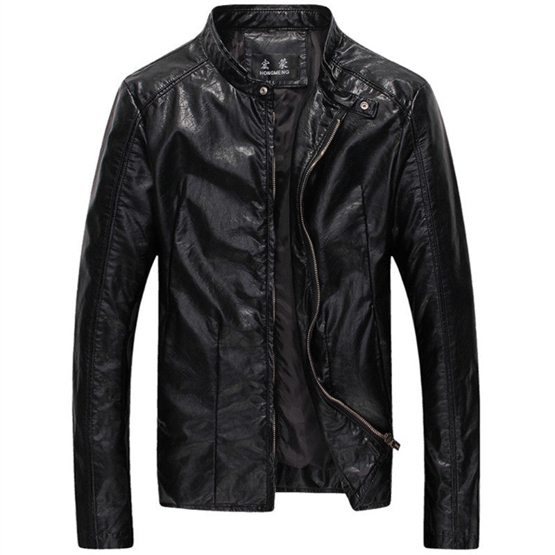 Contemporary Faux Skin Leather Coat